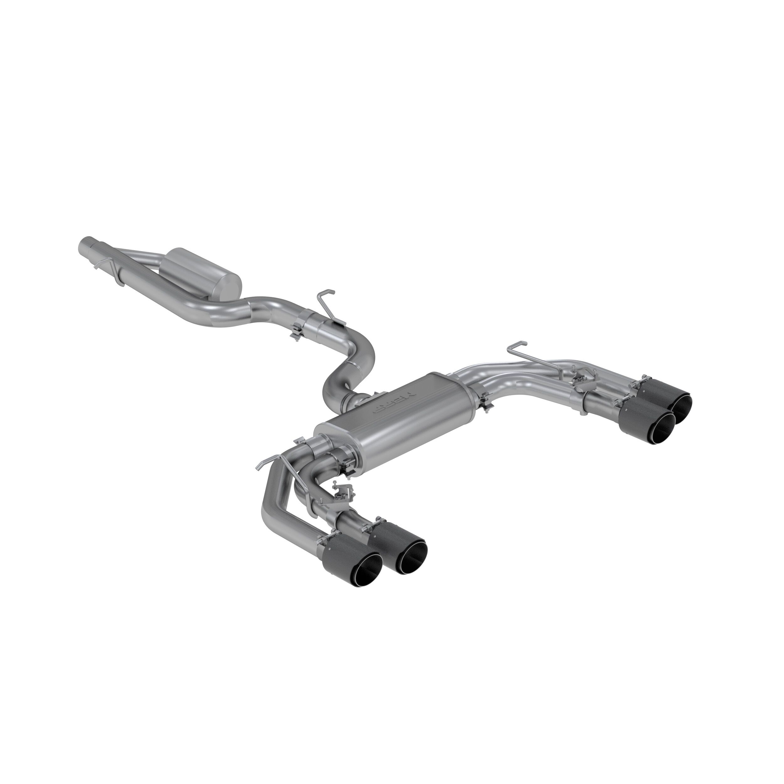 2015-2020 Audi S3 MBRP Exhaust S46043CF 3in. Cat-Back; Quad Split Rear Exit; Active; T304; CF Tips - S46043CF