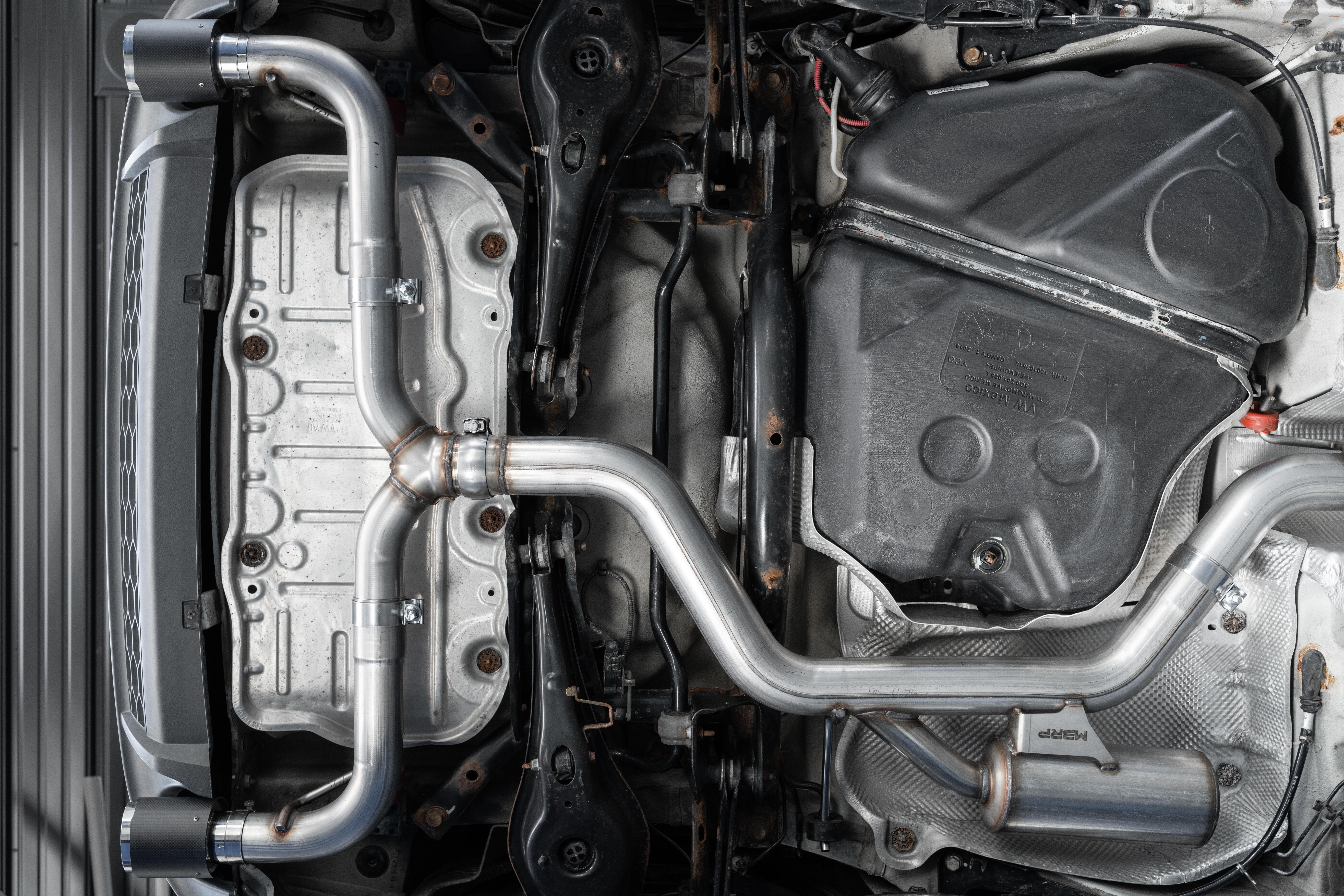 2015-2021 Volkswagen GTI MBRP Exhaust S46063CF 3in. Cat-Back; Dual Split Rear Exit; T304; CF Tips