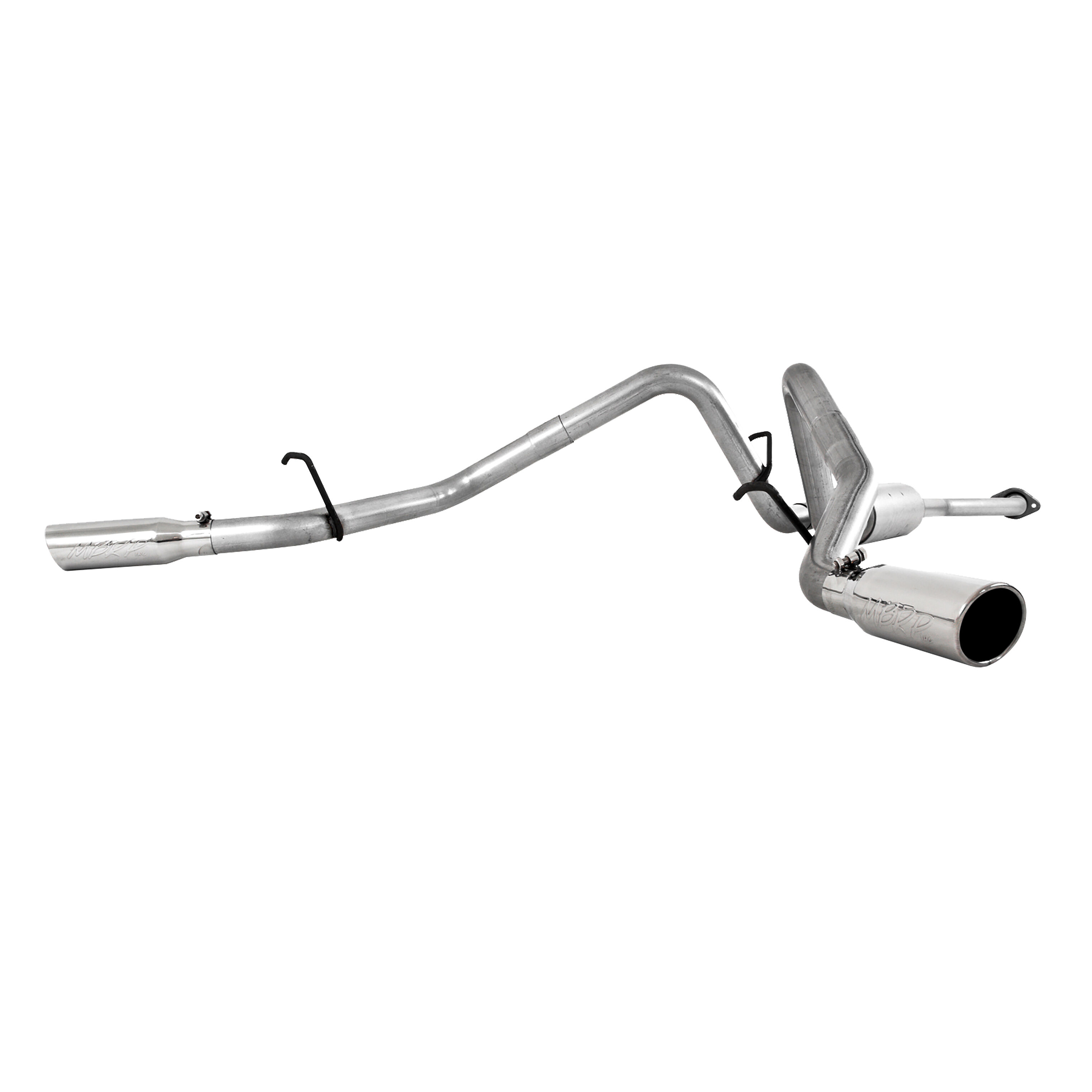 2004-2005 GMC Sierra 1500 SLE 4.8L V8 Crew Cab Pickup MBRP Exhaust 2.5in. Cat Back; Dual Split Side; T409 - S5018409