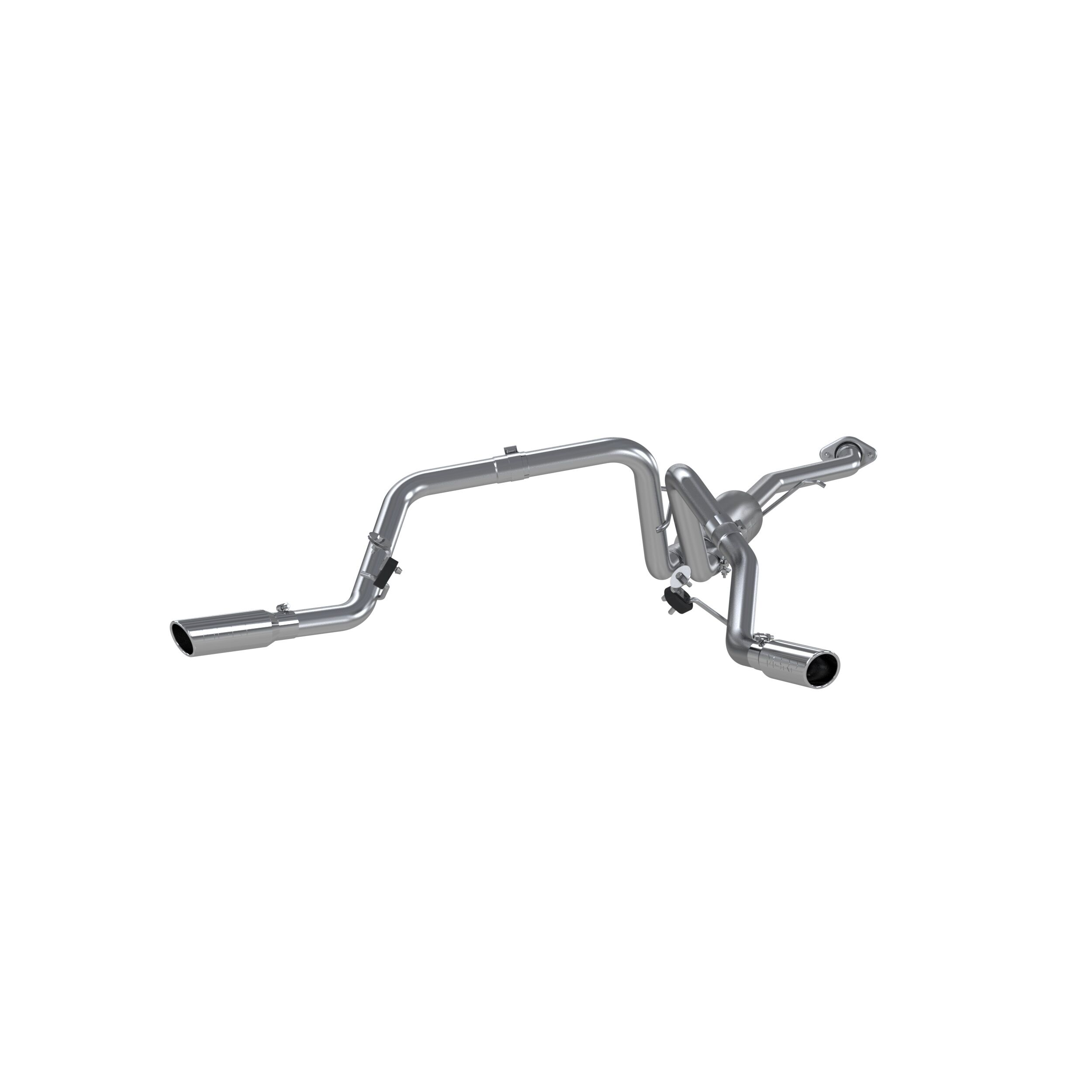 2004-2005 GMC Sierra 1500 SLE 4.8L V8 Crew Cab Pickup MBRP Exhaust 2.5in. Cat Back; Dual Split Side; AL - S5018AL