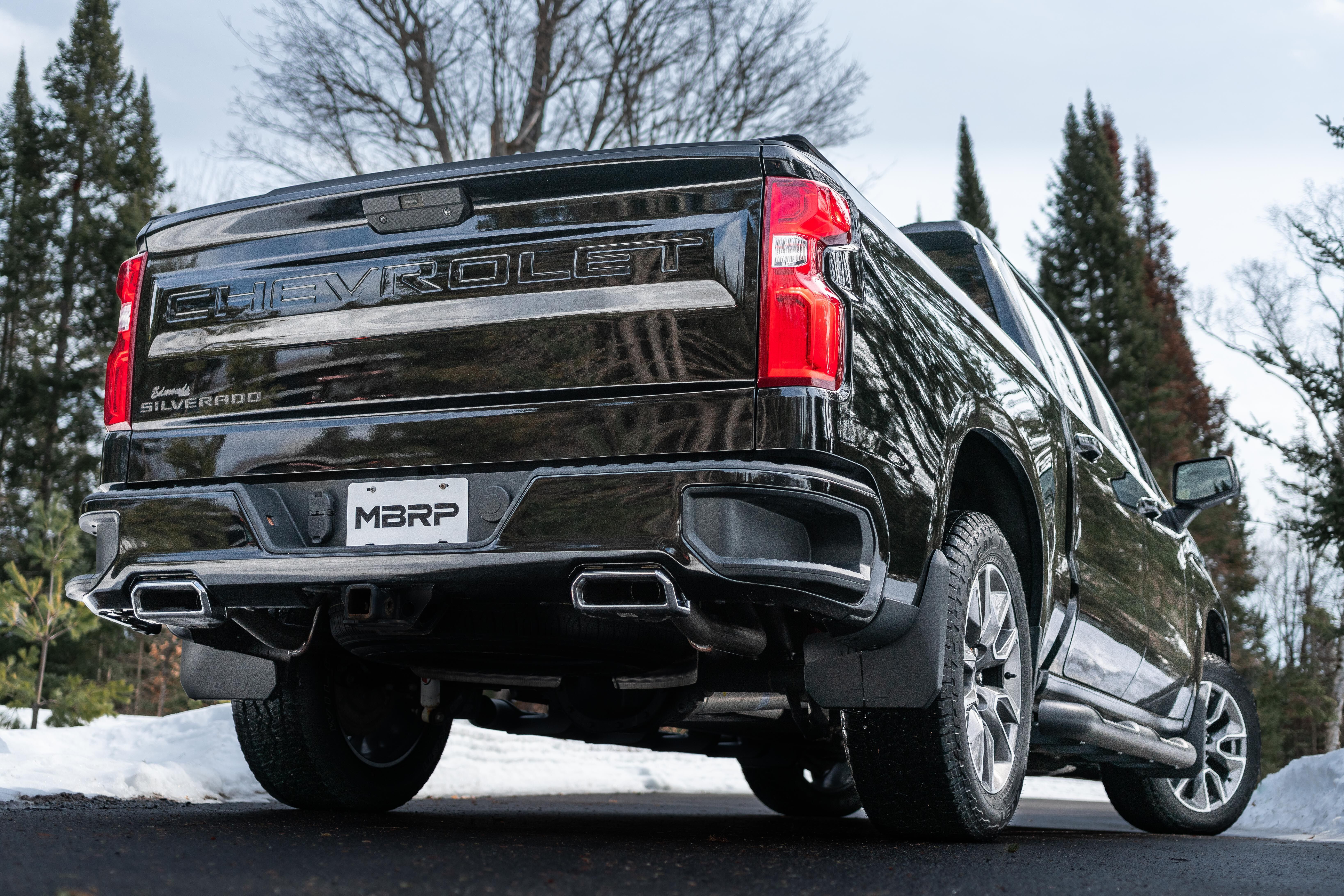 2019-2021 GMC Sierra 1500 AT4/Base/Denali/Elevation/SLE/SLT 5.3L V8 4WD Crew Cab Pickup MBRP Exhaust 2 1/2" Cat Back, Dual Rear , T409