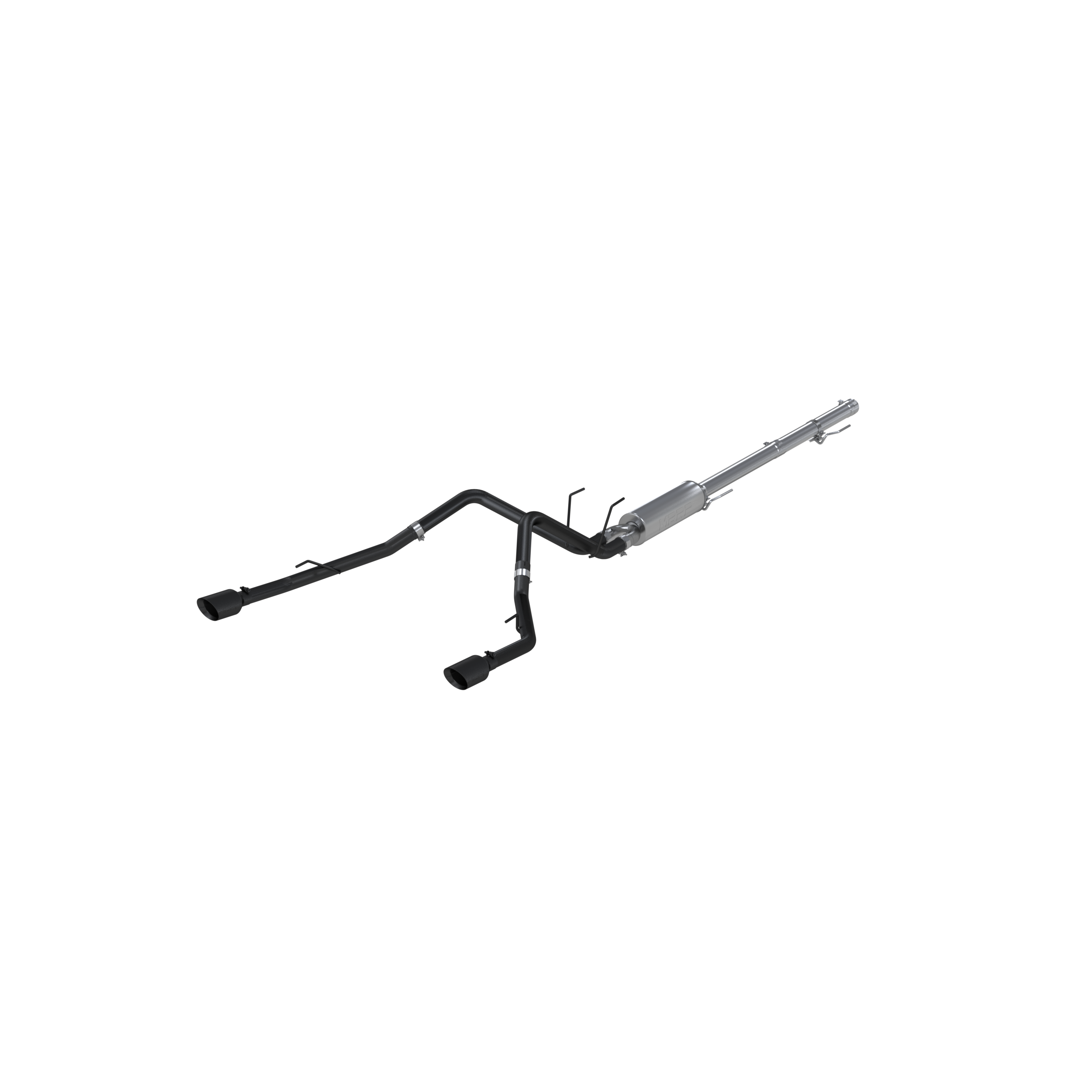 2014-2018 Ram 1500 5.7L V8 Crew Cab Pickup MBRP Exhaust 2 1/2in. Cat Back; Dual Split Rear; Black Coated (through stock bumper) - S5146BLK