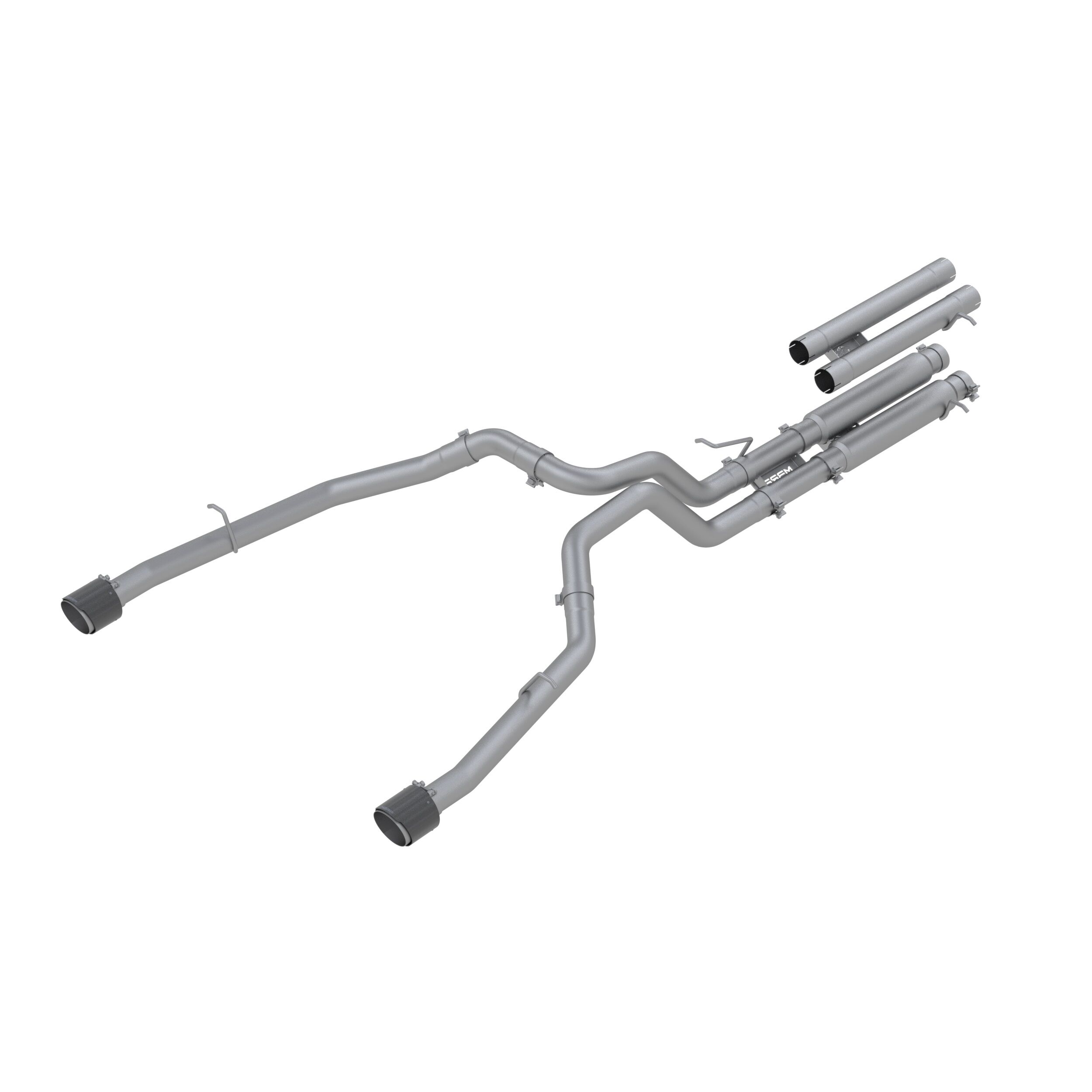 2021 Ram 1500 TRX 6.2L V8 Crew Cab Pickup 4DR MBRP Exhaust 3in. Cat Back; Dual Split Rear; T304 with Carbon Fiber Tips - S51543CF