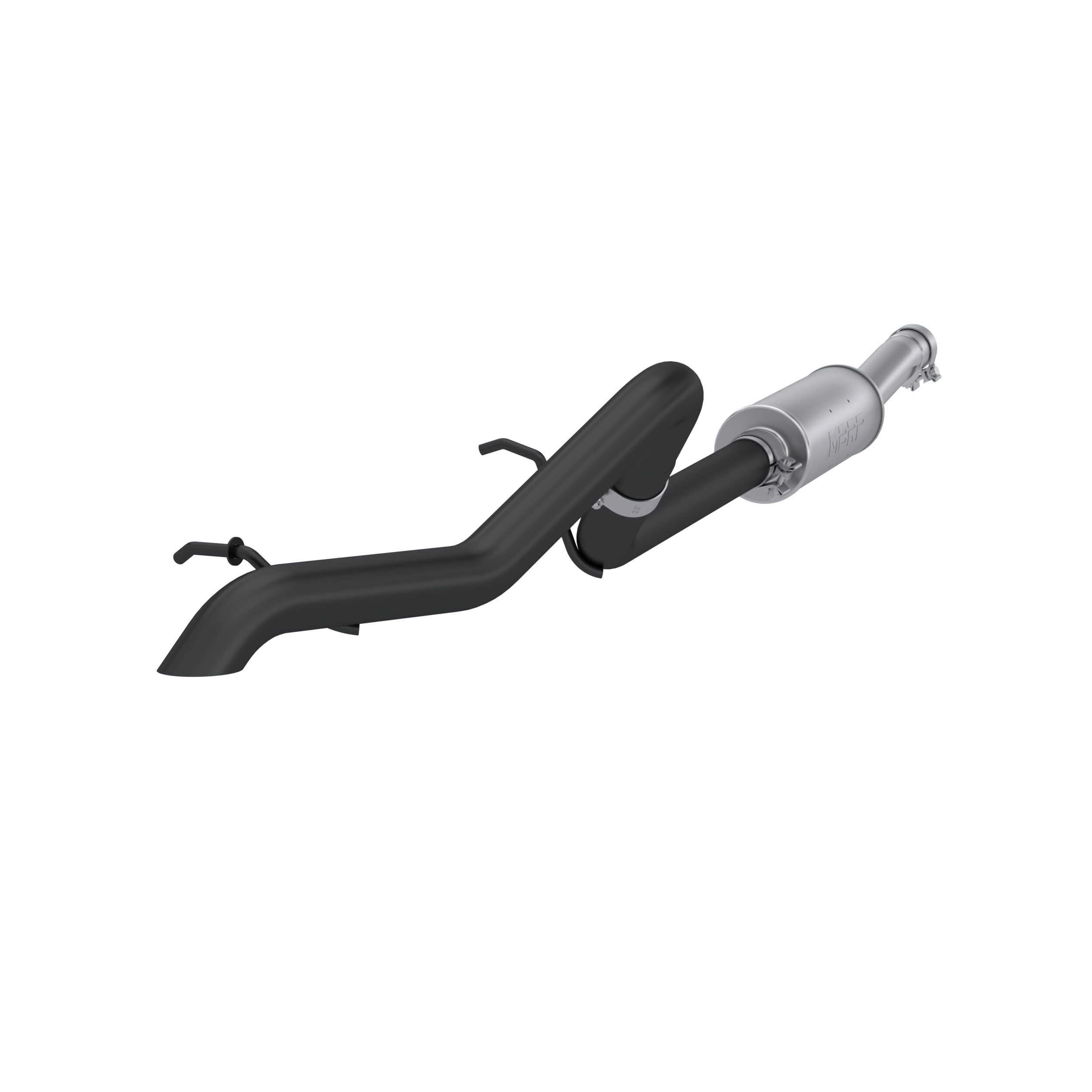 2007-2011 Jeep Wrangler UNLTD Rubicon/UNLTD Sahara 3.8L V6 MBRP Exhaust 2 1/2in. Off-Road Tail Pipe; Muffler before Axle; Black Coated - S5514BLK