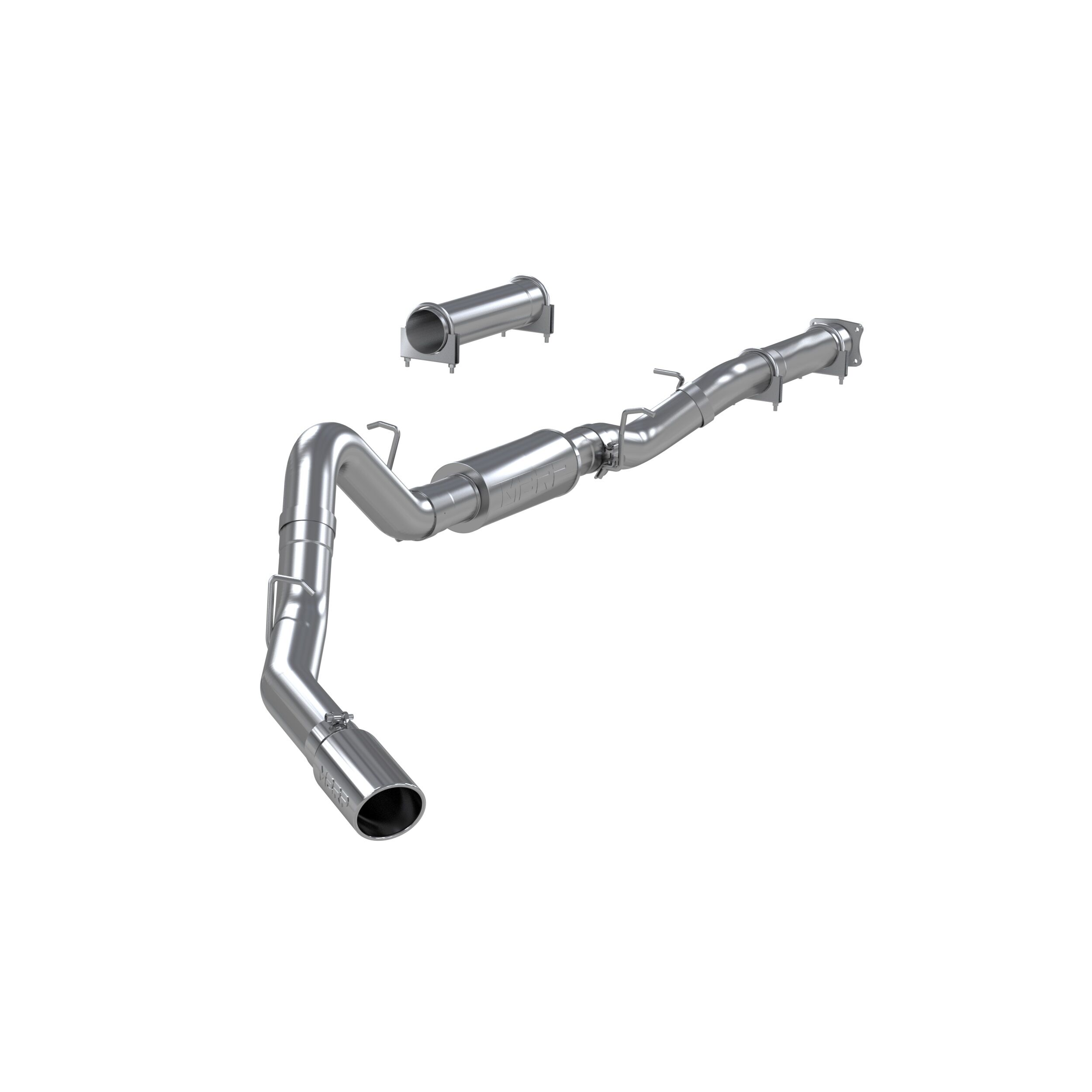 2001-2005 GMC Sierra 3500 6.6L V8 Crew Cab Pickup MBRP Exhaust 4in. Cat Back; Single Side; AL - S6000AL