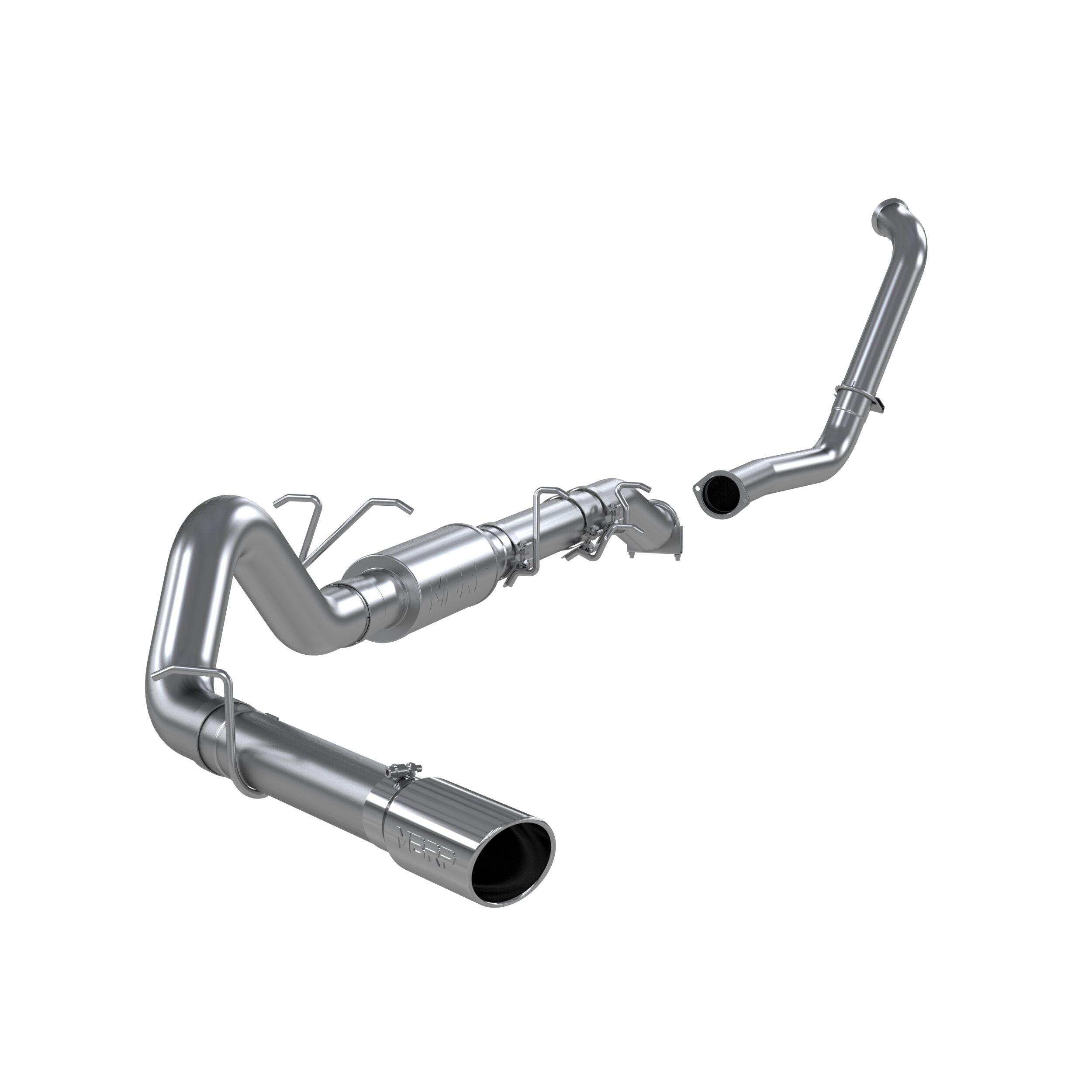 2003-2005 Ford F-250 Super Duty 6.0L V8 Crew Cab Pickup MBRP Exhaust 4in. Turbo Back; Single Side (Stock Cat) Exit; T409 - S6206409