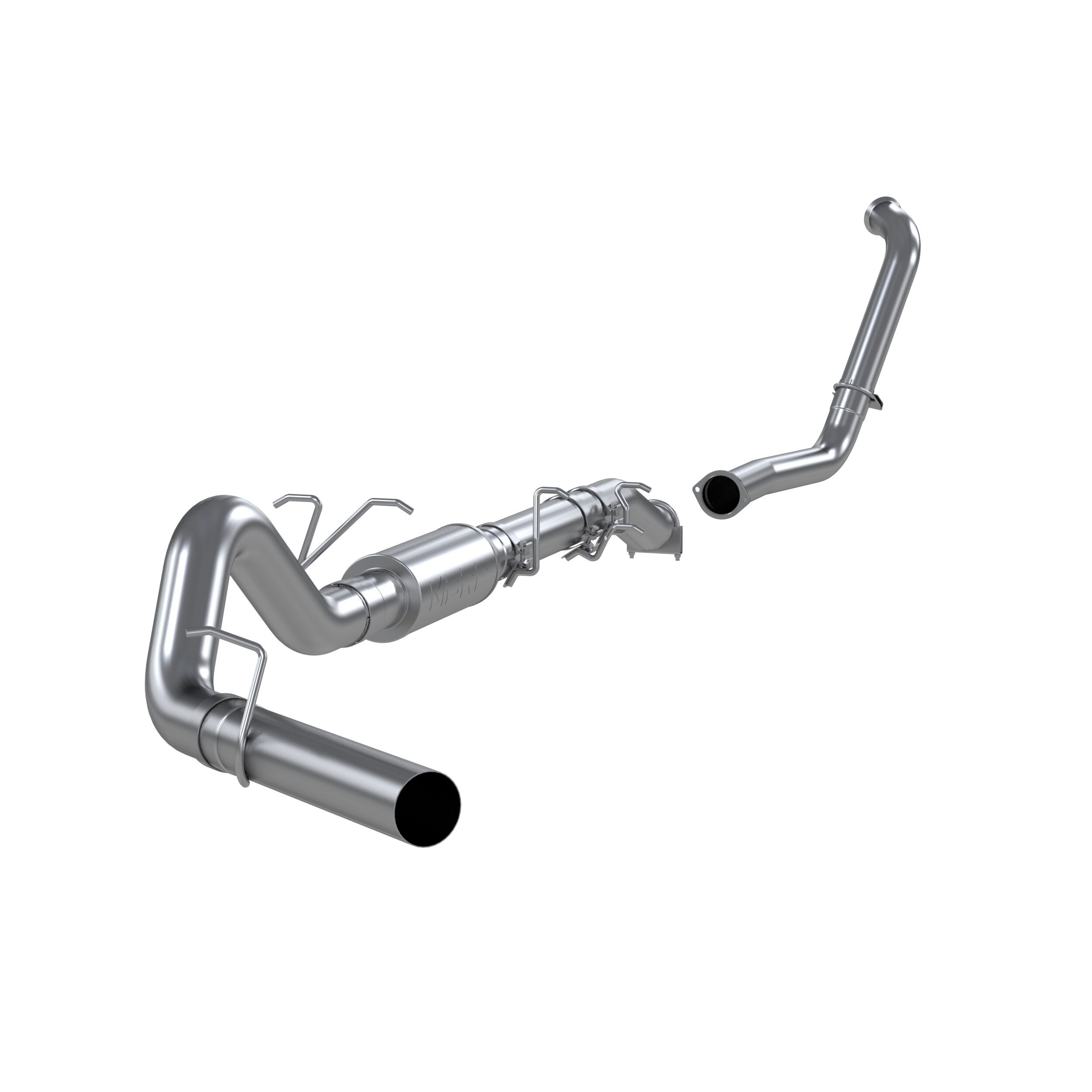 2003-2005 Ford F-250 Super Duty 6.0L V8 Crew Cab Pickup MBRP Exhaust 4in. Turbo Back; Single Side (Stock Cat) - S6206P