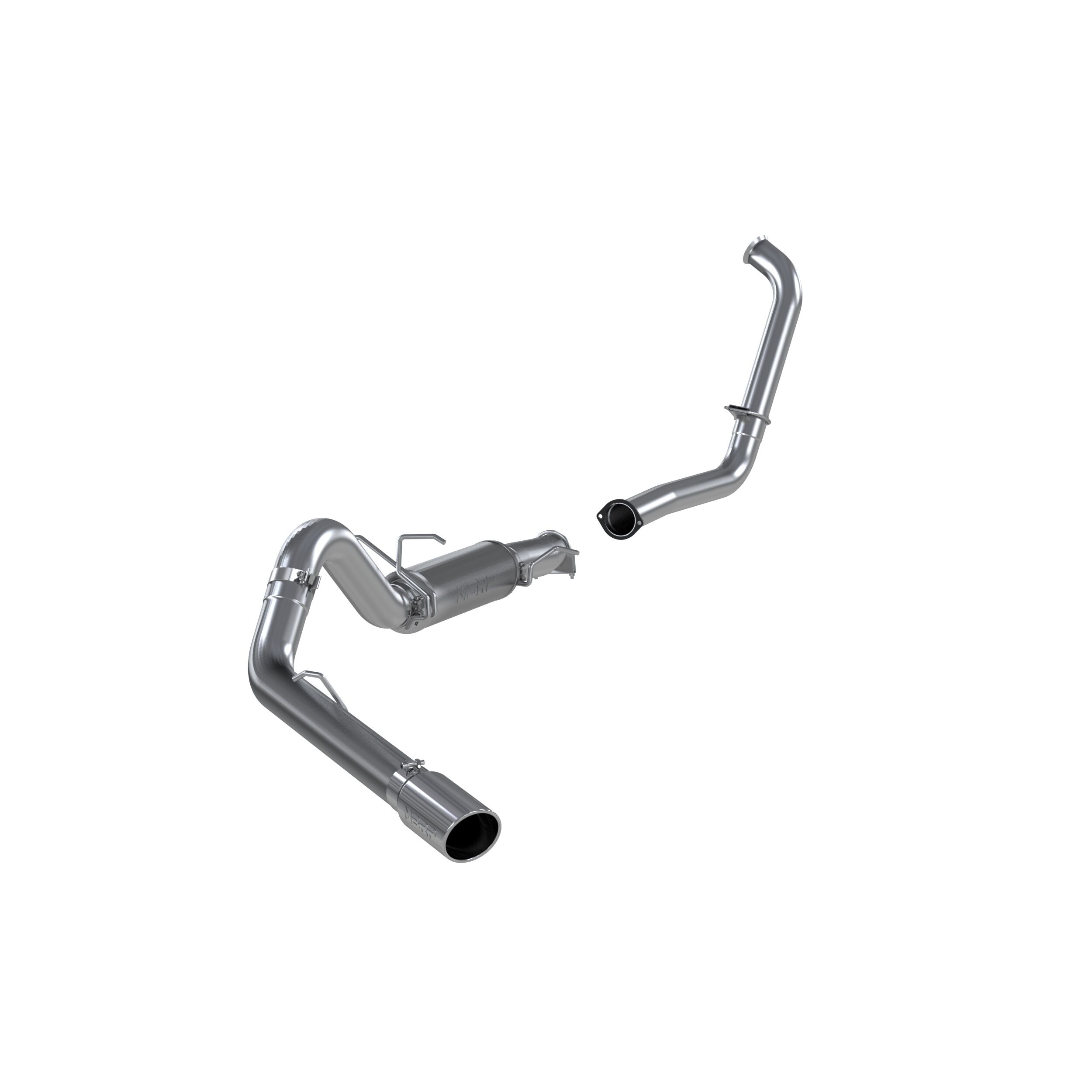 2003-2005 Ford Excursion 6.0L V8 MBRP Exhaust 4in. Turbo Back; Single Side (Stock Cat) Exit; T409 - S6216409