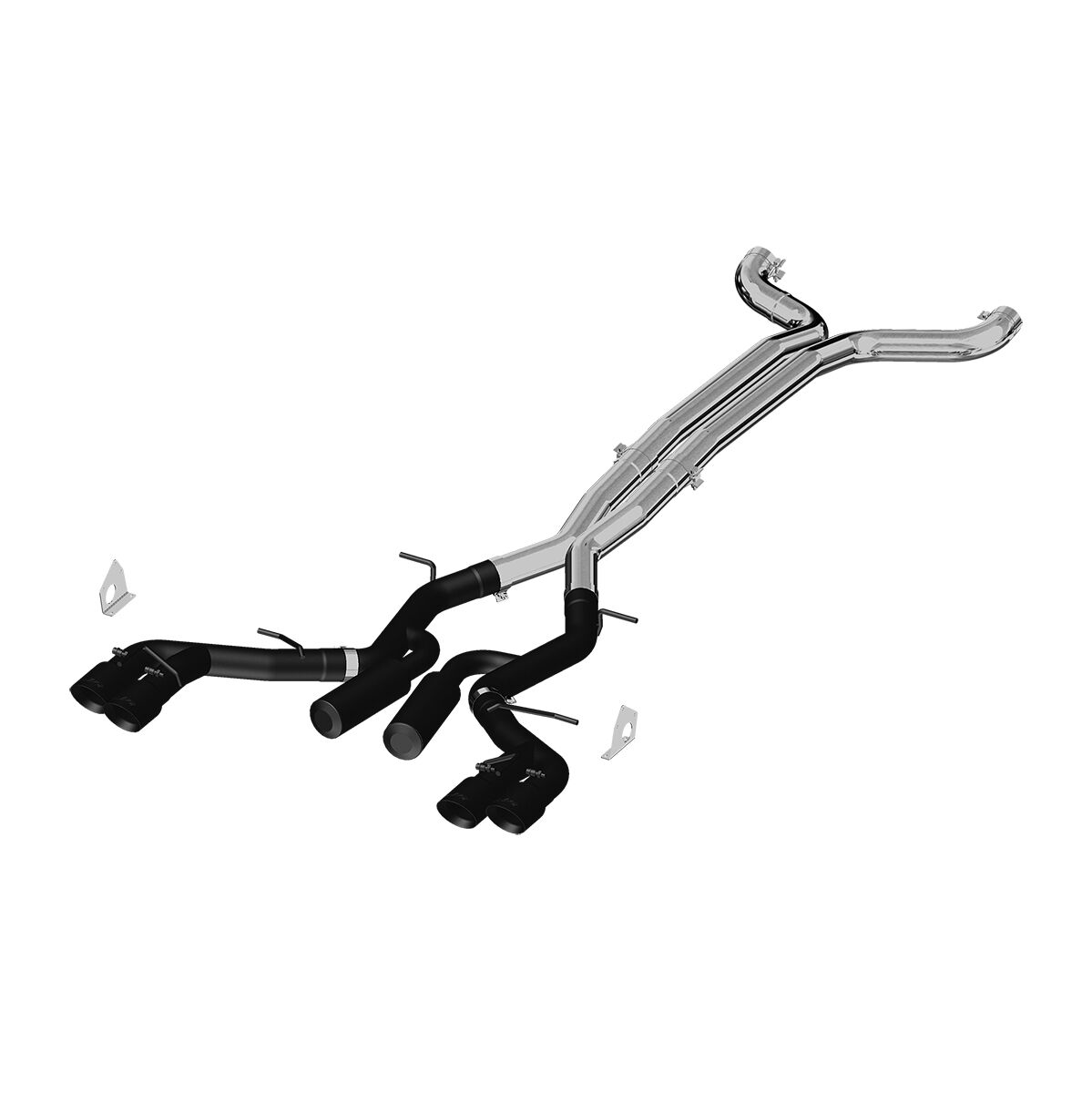2017-2020 Chevrolet Camaro SS 6.2L V8 Coupe 6-Speed MBRP Exhaust 3in. Dual Cat Back; Quad Tips; Black Coated; Race Version - S7033BLK