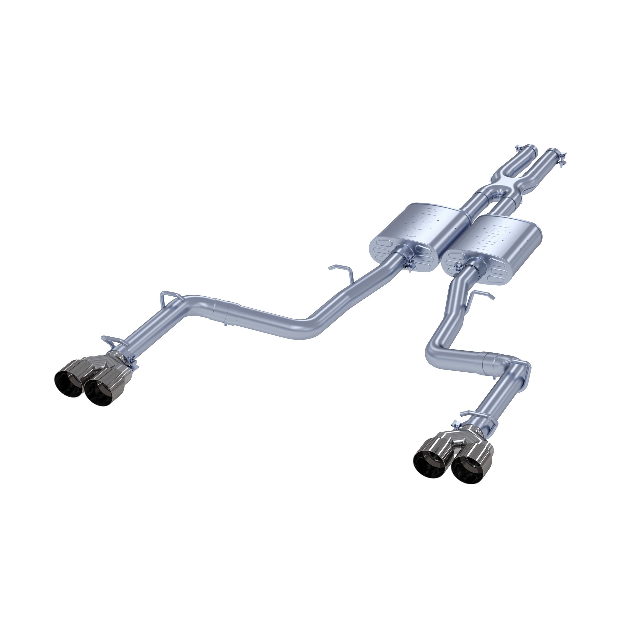 2015-2021 Dodge Challenger SXT 3.6L V6 MBRP Exhaust 3in. Cat Back; Dual Split Rear; Quad Tips - S7111AL