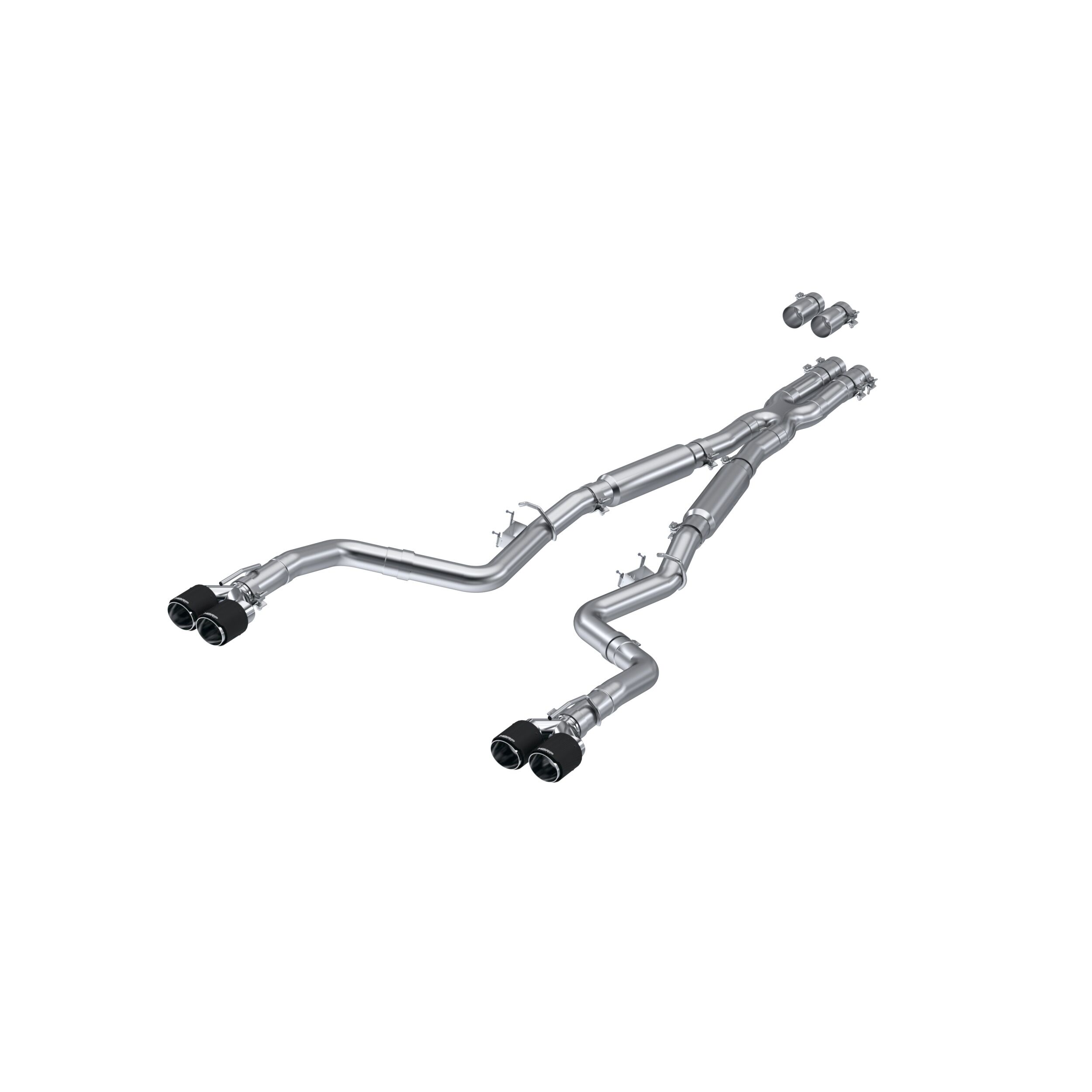 2015-2021 Dodge Challenger SRT Hellcat 6.2L V8 MBRP Exhaust 3in. Cat Back; Dual Rear; Quad Tips - S71133CF