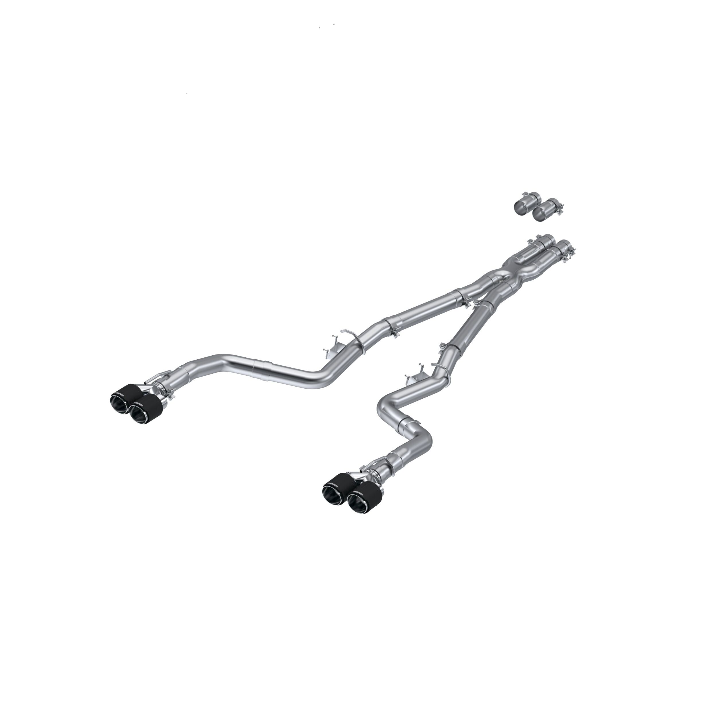 2015-2021 Dodge Challenger SRT Hellcat 6.2L V8 MBRP Exhaust 3in. Cat Back; Dual Rear; Quad Tips - S71143CF