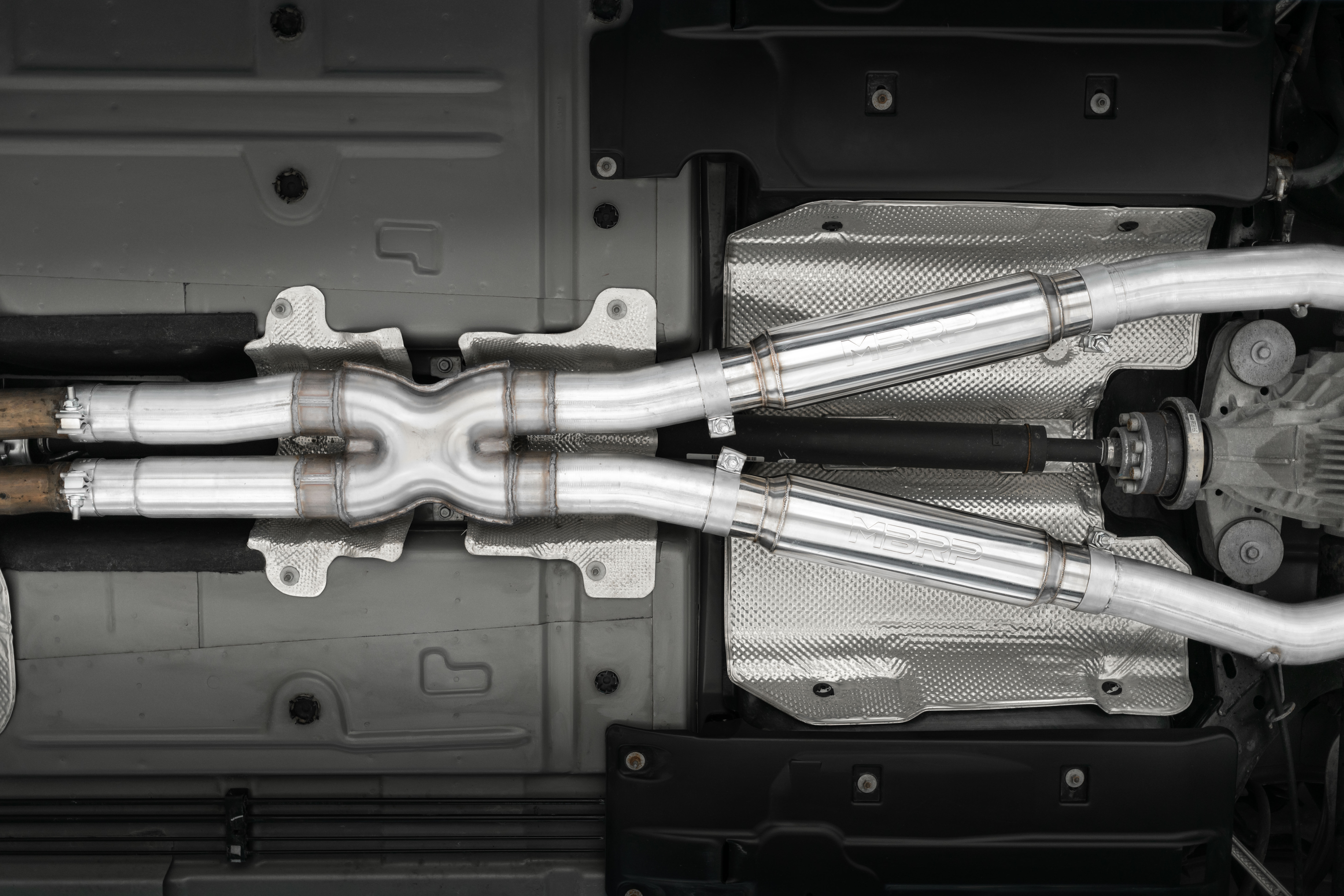 2015-2016 Dodge Challenger R/T/R/T Plus 5.7L V8 MBRP Exhaust 3in. Cat Back; Dual Rear; Quad Tips