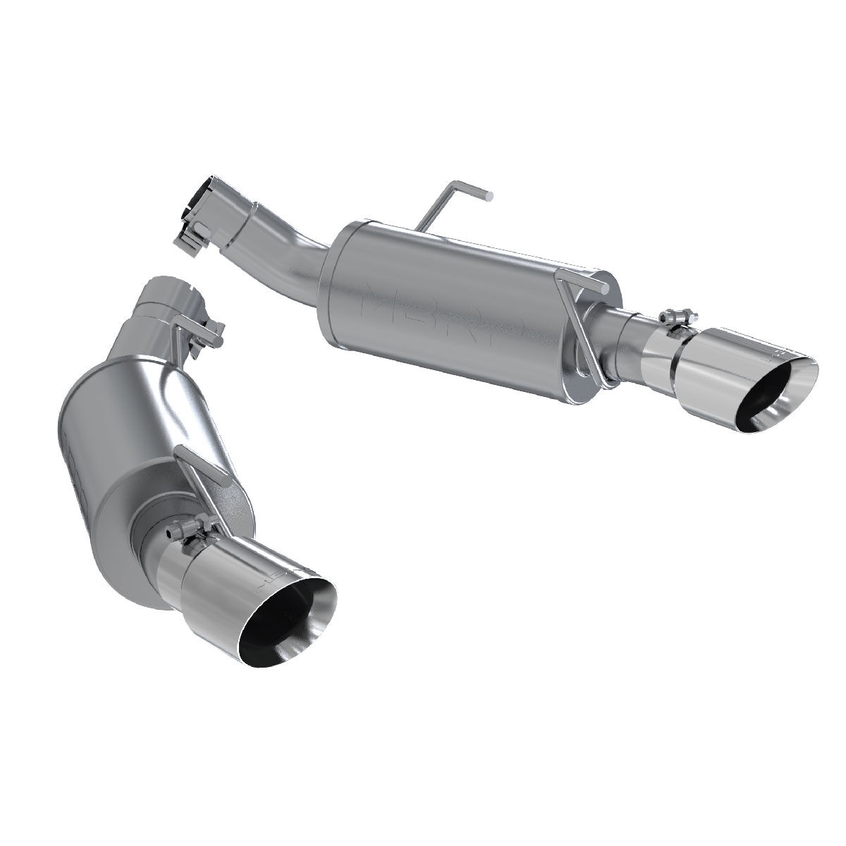 2005-2010 Ford Mustang GT 4.6L V8 MBRP Exhaust 2 1/2in. Dual Mufflers Axle Back; Split Rear; T304 - S7200304