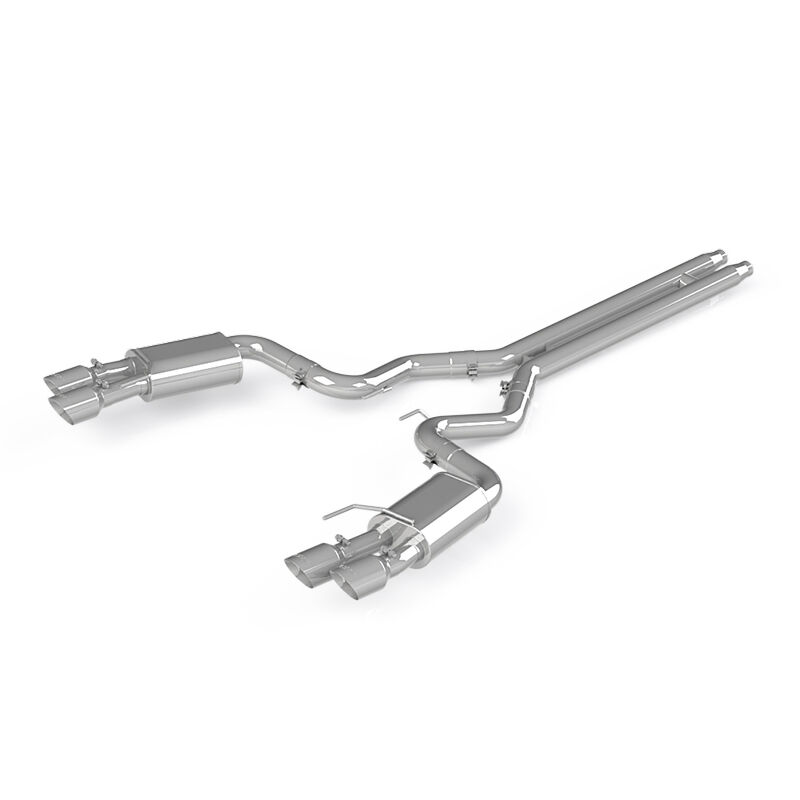 2019-2022 Ford Mustang GT 5.0L V8 MBRP Exhaust 3in. Cat Back; with Quad 4in. Dual Wall Tips; Street Version; T304 - S7205304