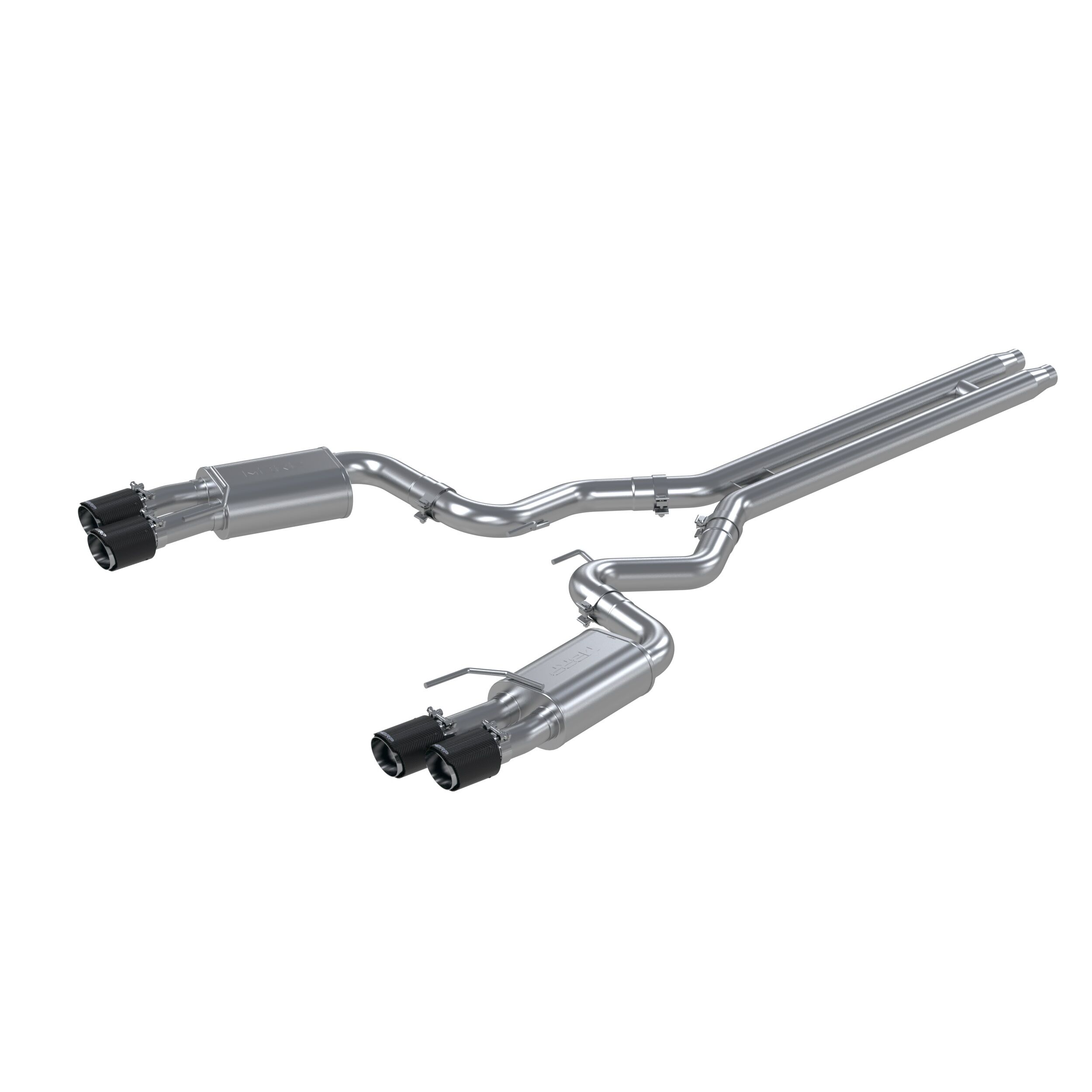 2019-2022 Ford Mustang GT Premium 5.0L V8 MBRP Exhaust 3in. Cat Back; with Quad 4in. Carbon Fiber Tips; Street Version; T304 - S72053CF