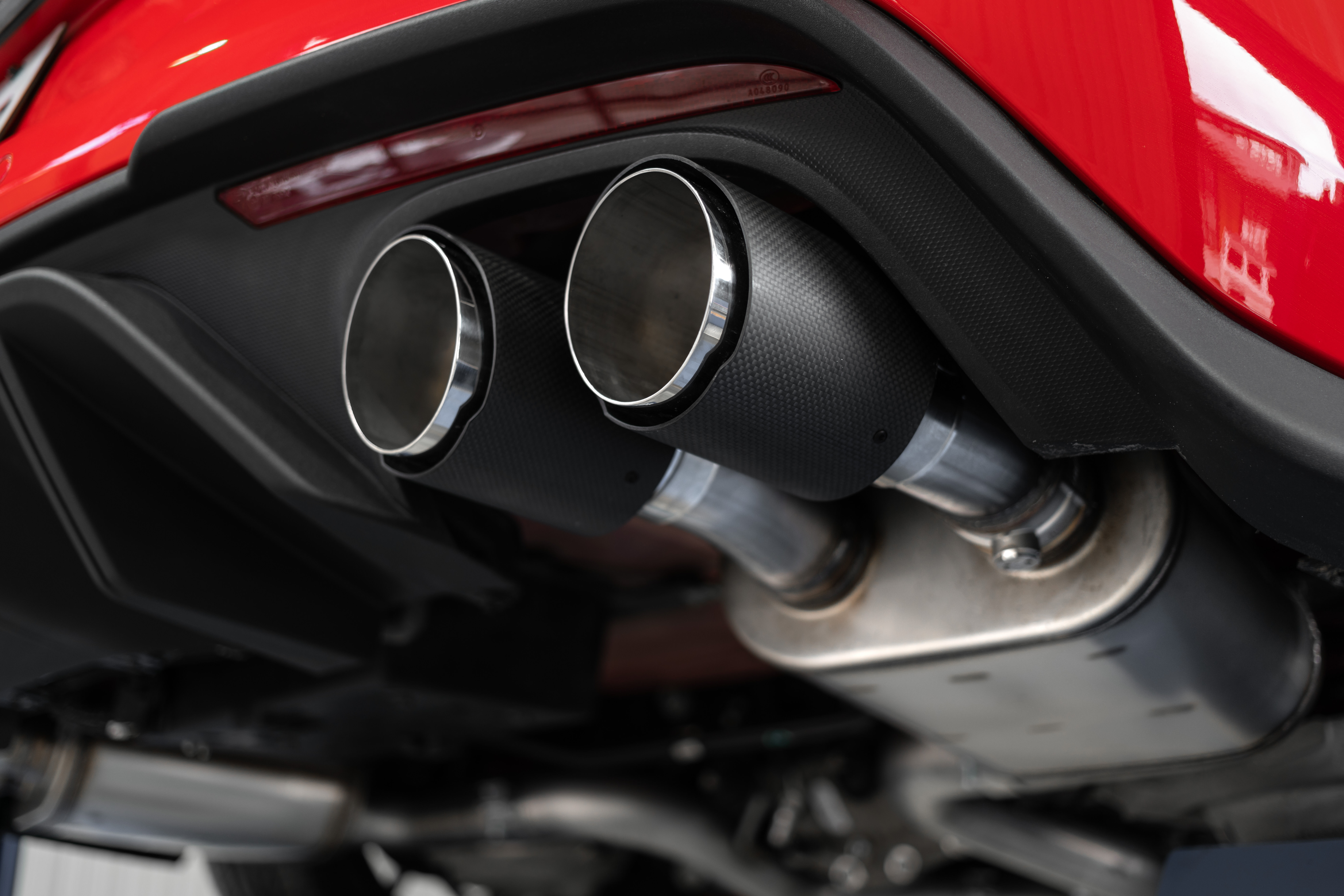 2019-2022 Ford Mustang GT Premium 5.0L V8 MBRP Exhaust 3" Cat Back, Dual Quad Split Rear Exit;with Carbon Fiber Tips; Active Exhaust T304