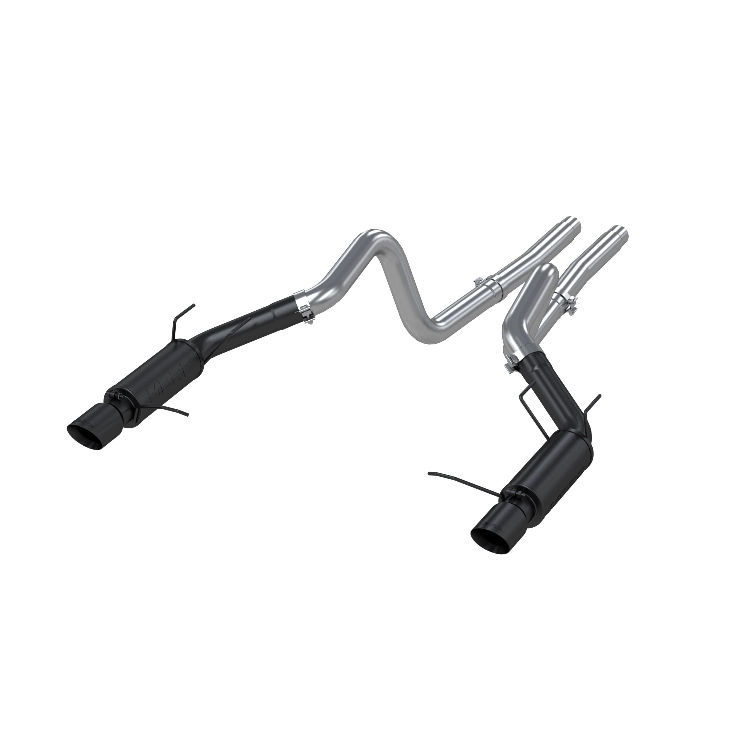 2011-2012 Ford Mustang Shelby GT500 5.4L V8 MBRP Exhaust 3in. Cat Back; Dual Split Rear; Race Version; 4in. tips; Black - S7264BLK
