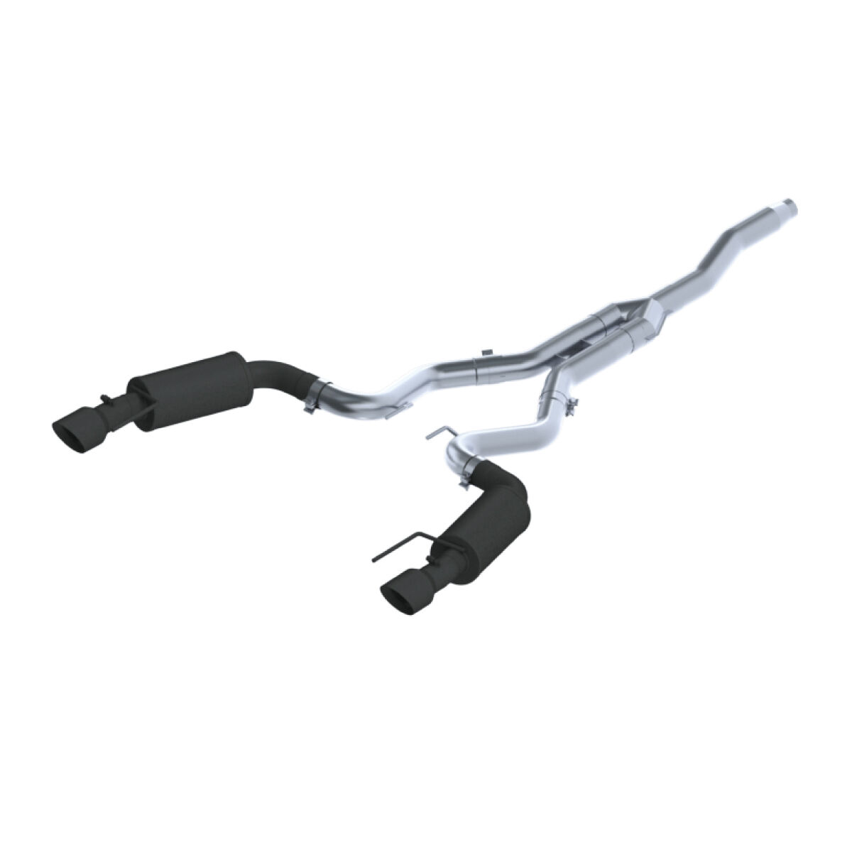 2015-2019 Ford Mustang EcoBoost/EcoBoost Premium 2.3L Coupe MBRP Exhaust 3in. Cat Back; Dual Split Rear; Street Version; 4.5in. tips; Black Coated - S7274BLK