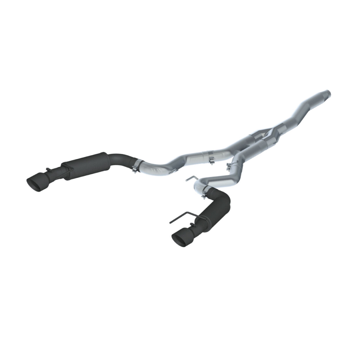 2015-2019 Ford Mustang EcoBoost/EcoBoost Premium 2.3L Coupe MBRP Exhaust 3in. Cat Back; Dual Split Rear; Race Version; 4.5in. tips; Black Coated - S7275BLK