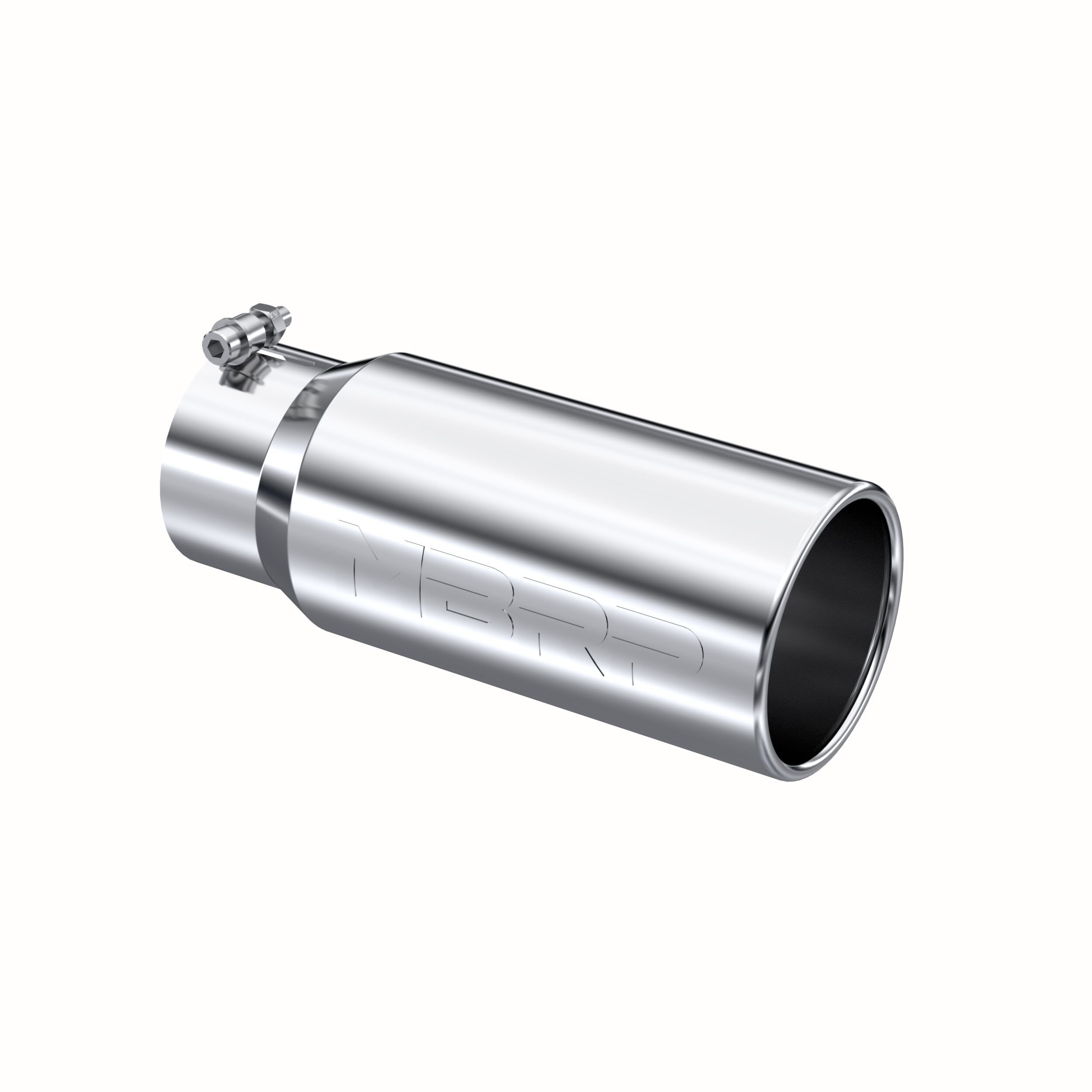 MBRP Exhaust T5050 Tip; 5in. O.D. Rolled Straight 4in. inlet 12in. length; T304. - T5050