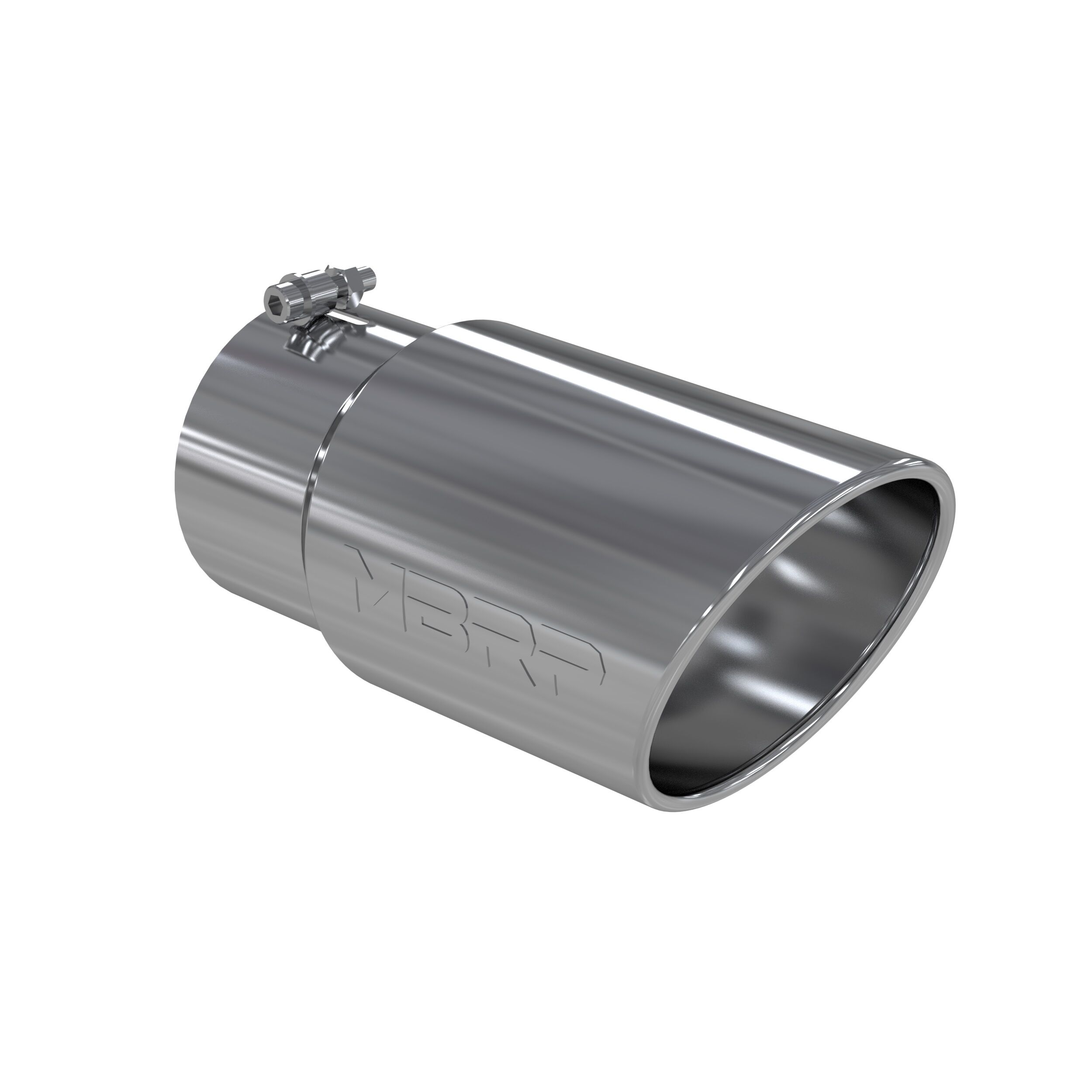 MBRP Exhaust T5075 Tip; 6in. O.D. Angled Rolled End 5in. inlet 12in. length; T304. - T5075