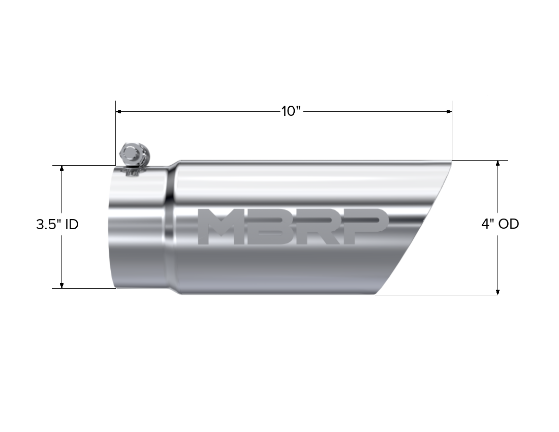 MBRP Exhaust T5110 Tip; 3in. O.D. Dual Wall Angled 4in. inlet 10in. length; T304.
