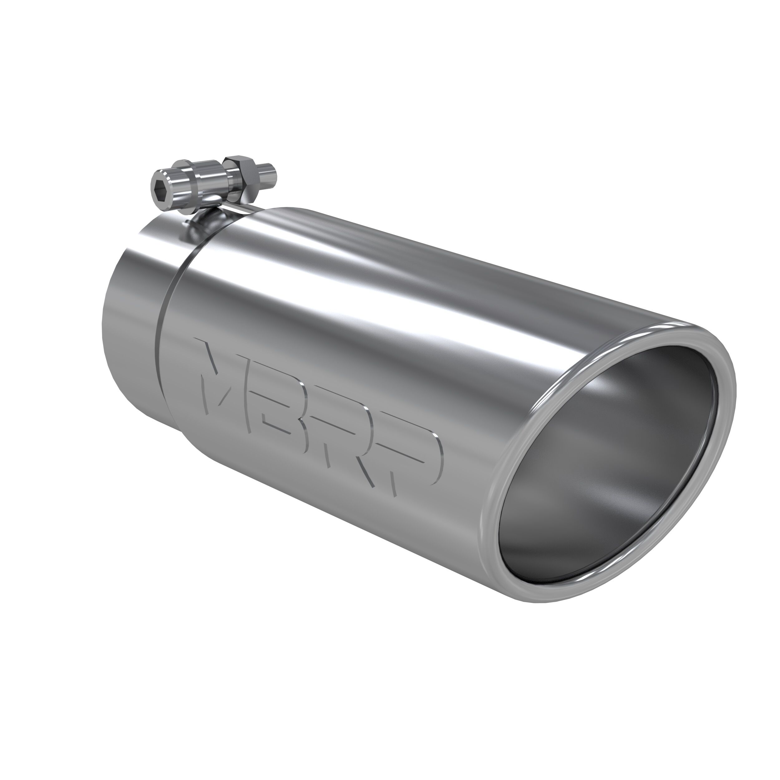 MBRP Exhaust T5112 Tip; 4in. O.D. Angled Rolled End 3in. inlet 10in. length; T304. - T5112