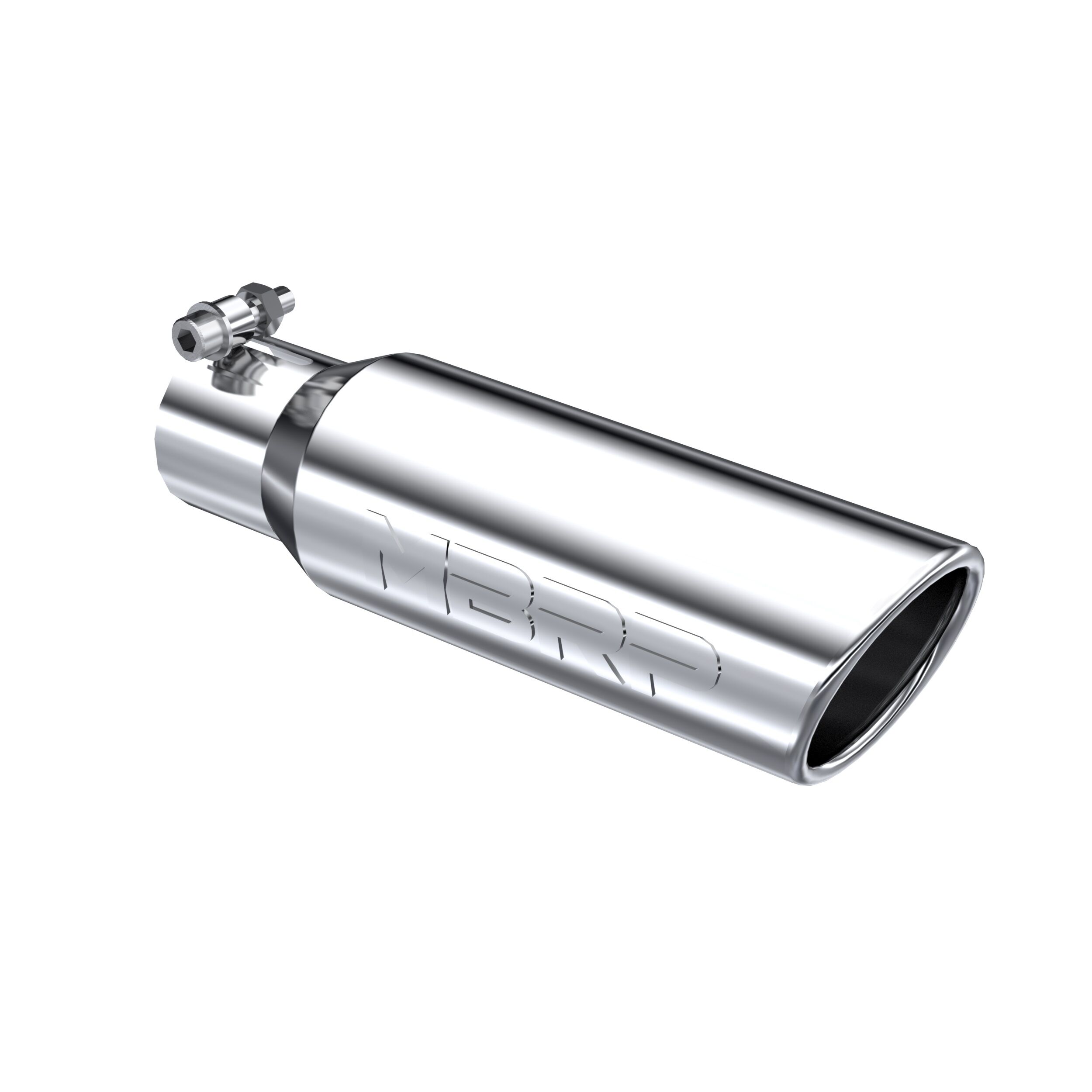 MBRP Exhaust T5113 Tip; 3in. O.D. Angled Rolled End 2in. inlet 10in. length; T304. - T5113