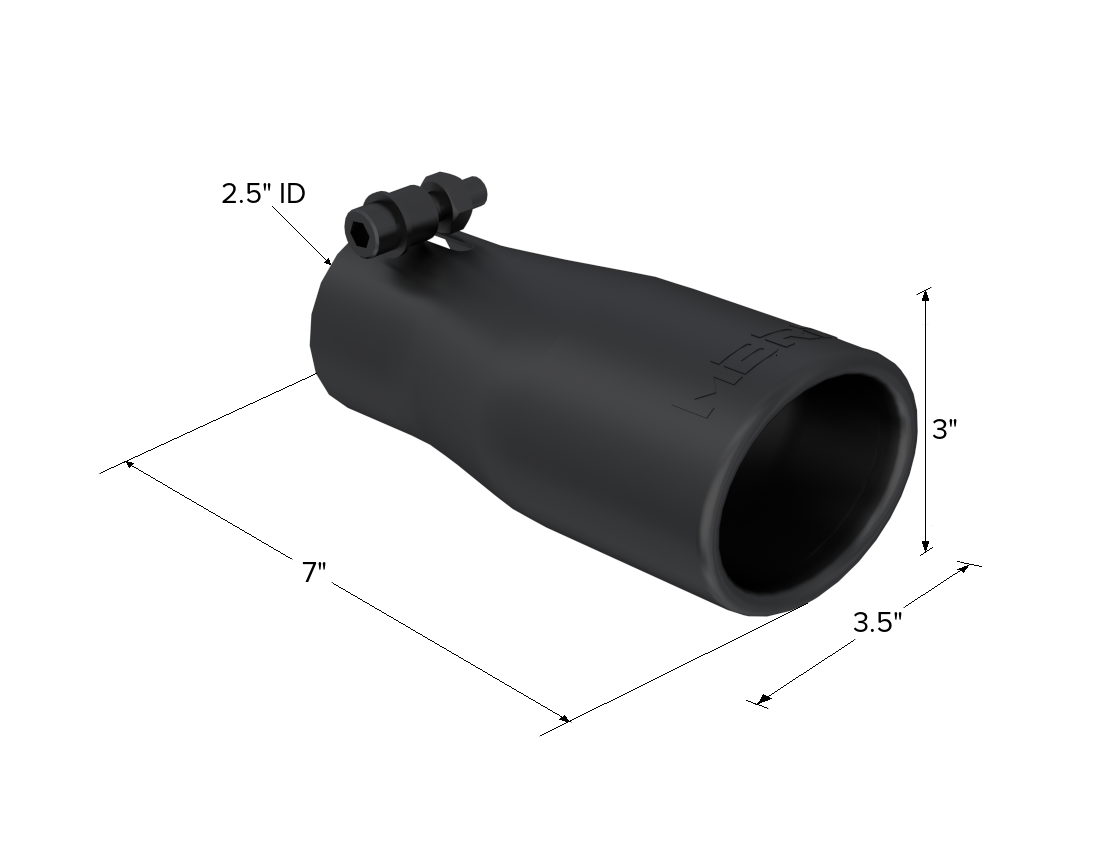 MBRP Exhaust T5116BLK Tip; 3 in. O.D. Oval 2in. inlet 7 1/16in. length; BLK.