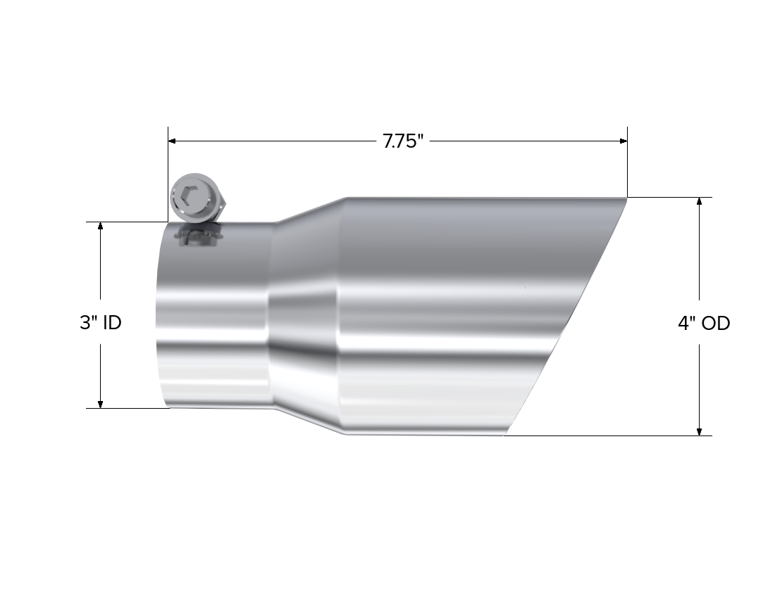 MBRP Exhaust T5122 Tip; 4in. O.D.; Dual Wall Angled; 3in. inlet; 8in. length; T304.