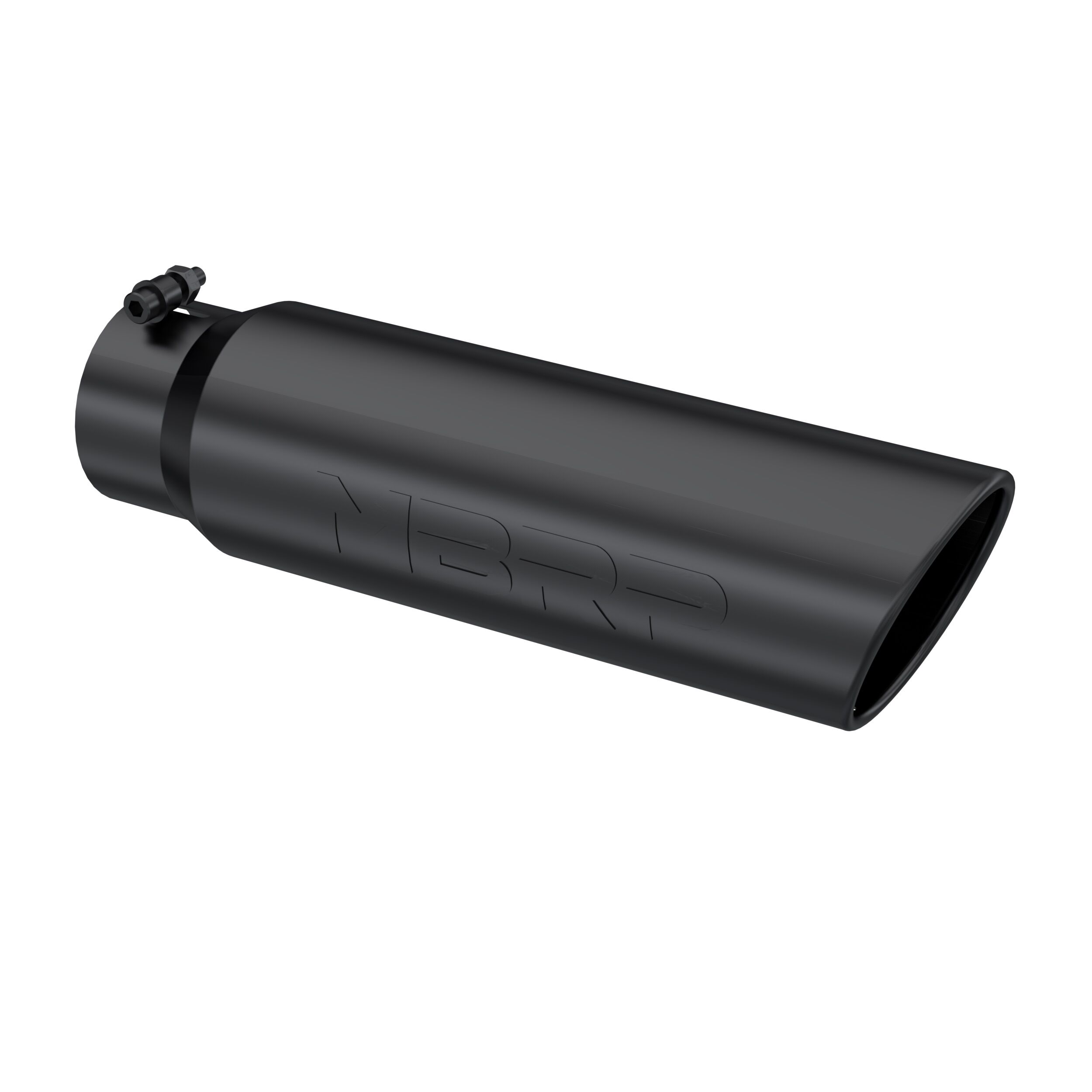 MBRP Exhaust T5124BLK Tip; 5in. O.D.; Angled Rolled End; 4in. inlet 18in. in length; BLK. - T5124BLK