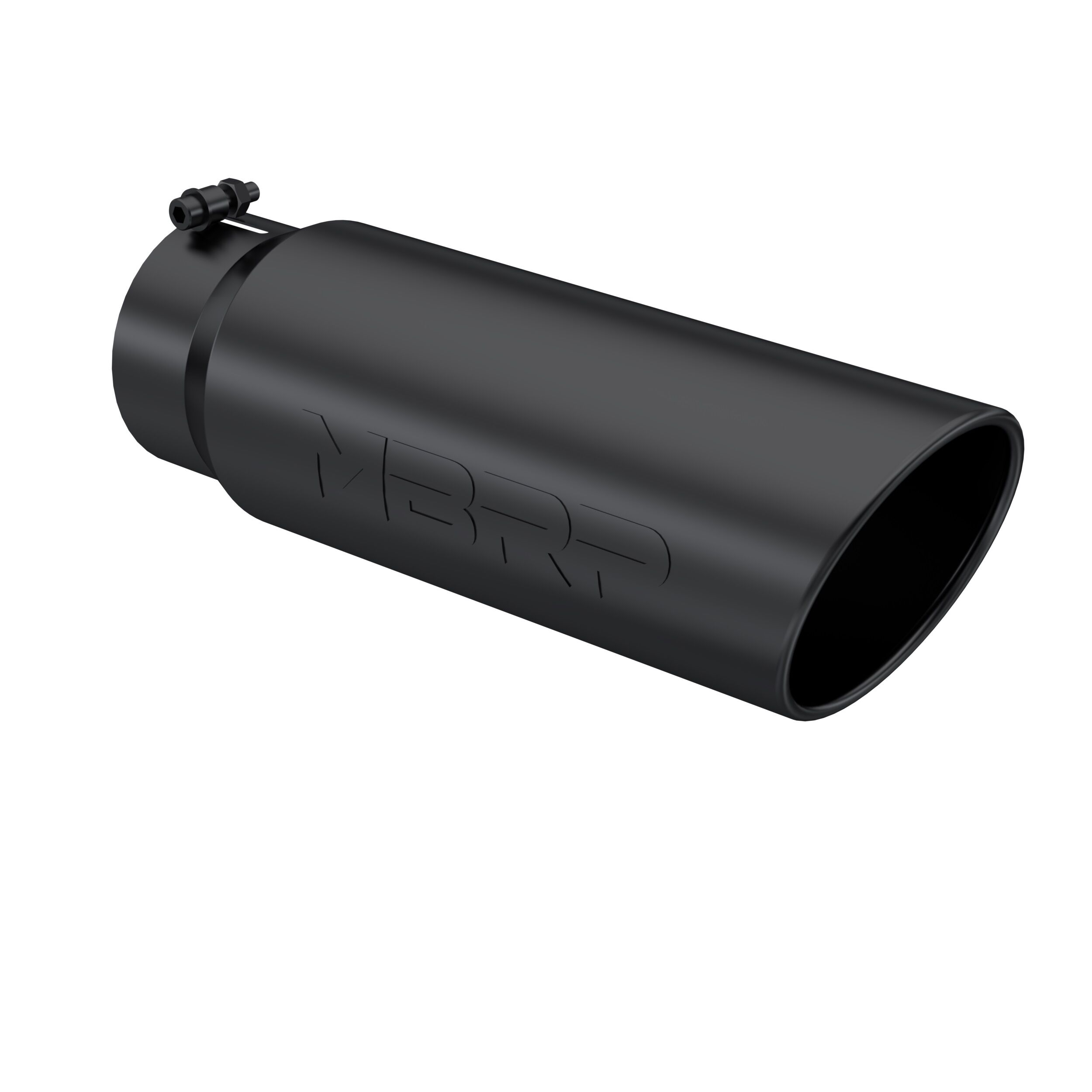 MBRP Exhaust T5125BLK Tip; 6in. O.D.; Angled Rolled End; 5in. inlet 18in. in length; BLK. - T5125BLK