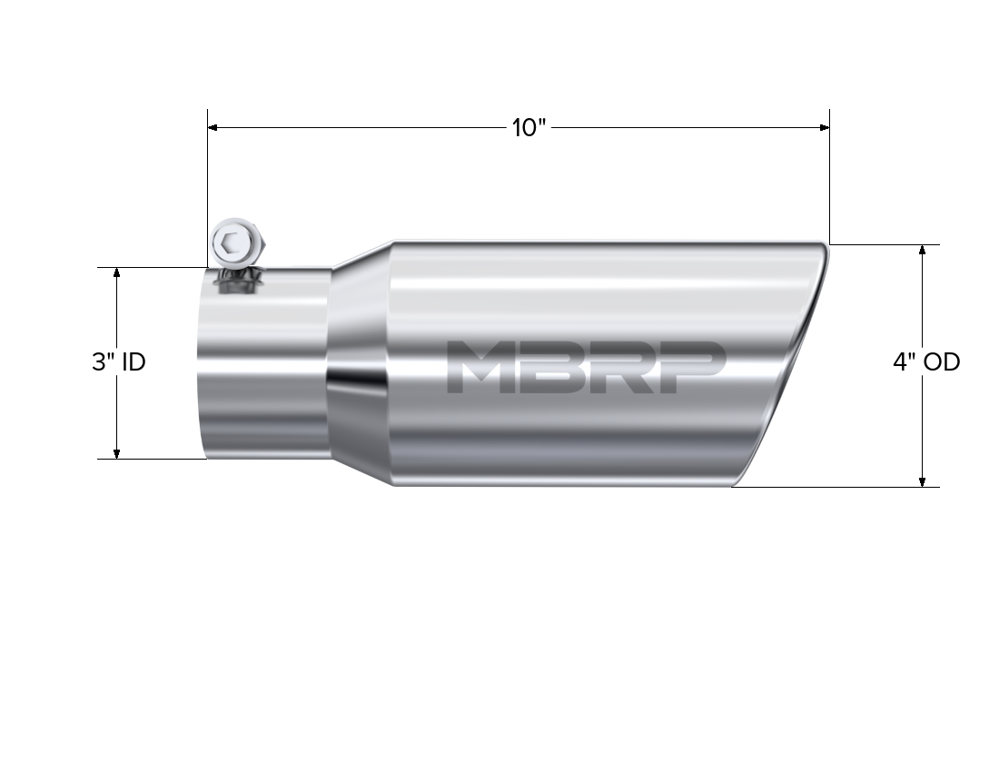 MBRP Exhaust 4" OD, Angle Rolled End Tip