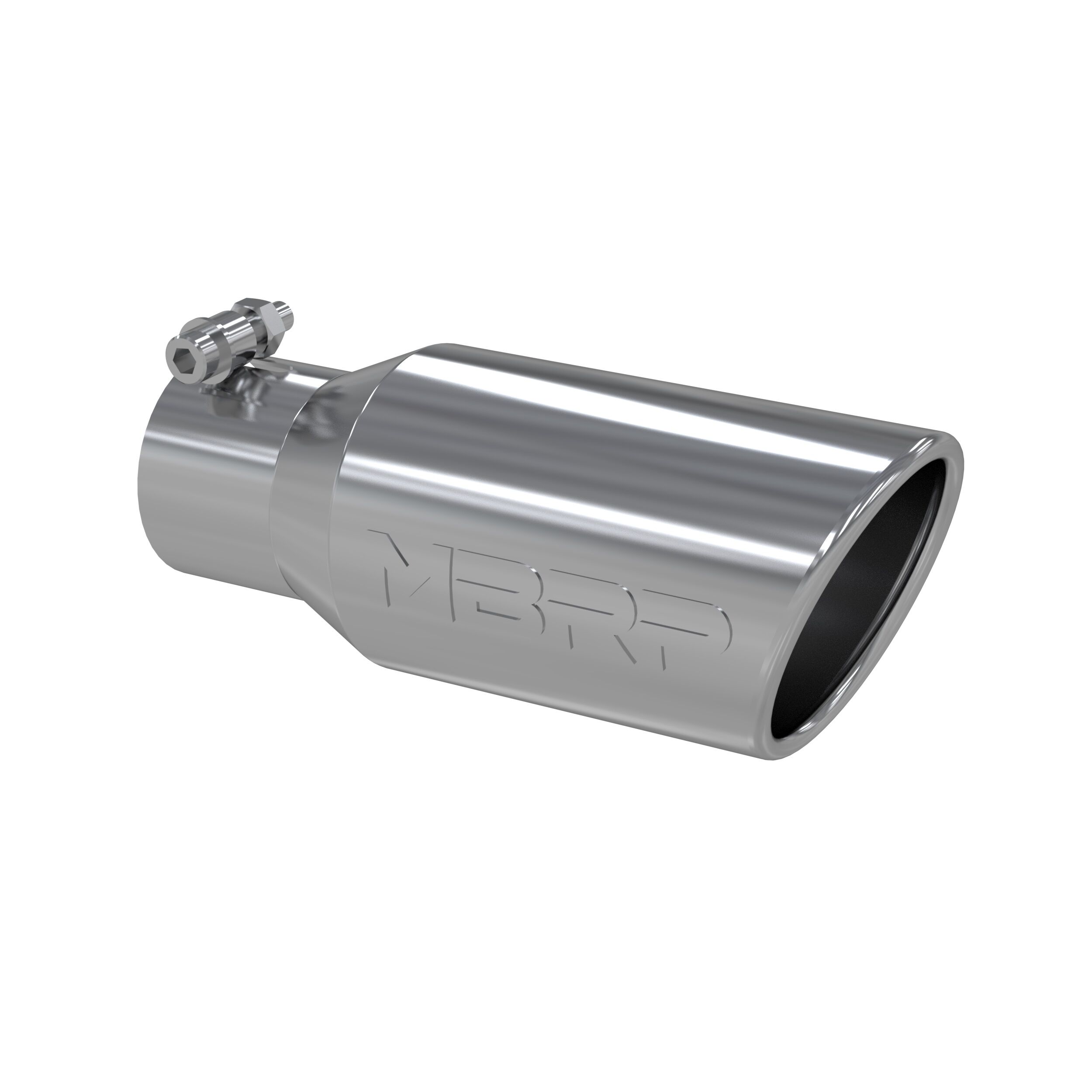 MBRP Exhaust T5157 Tip; 4in. O.D. Angled Rolled End 2 3/4in. inlet 10in. length; T304. - T5157