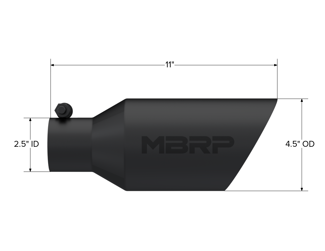 MBRP Exhaust T5161BLK Exhaust Tail Pipe Tip; Black Coated.