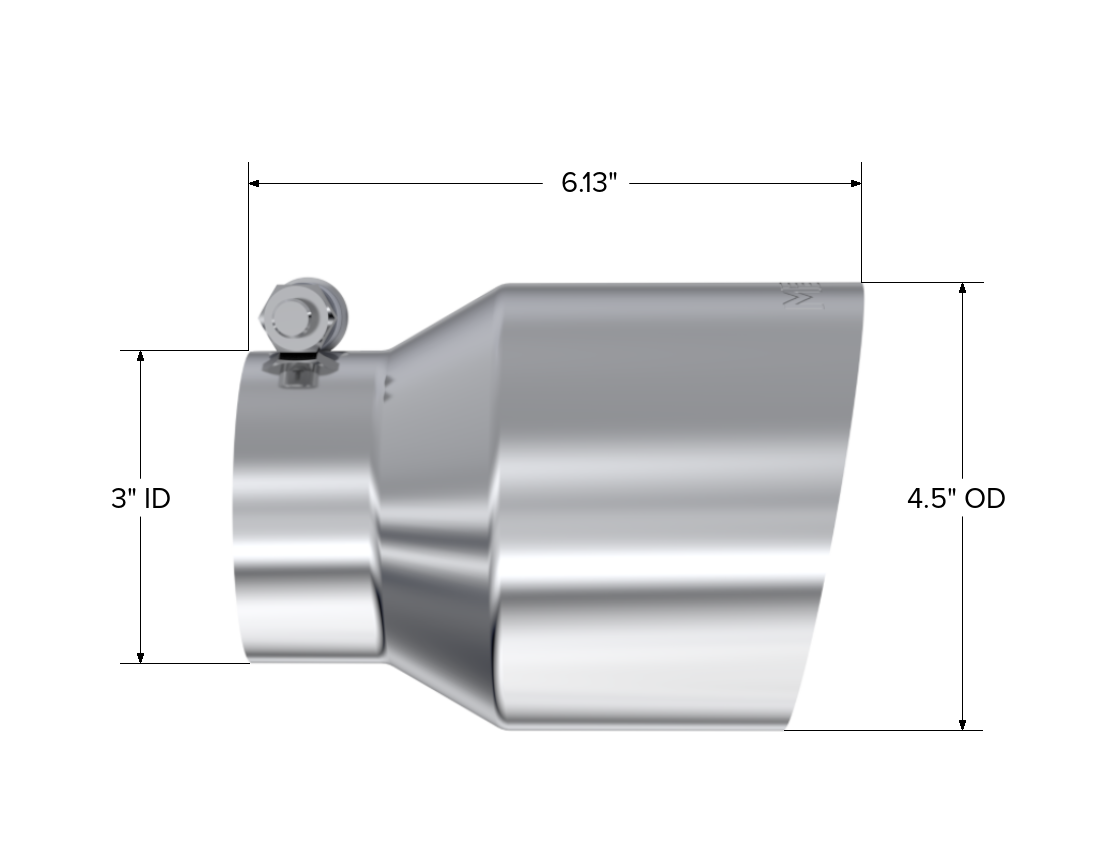 MBRP Exhaust T5180 3in. Inlet Exhaust Tip. T304 Stainless Steel