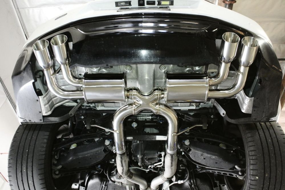 Chevrolet Camaro SS 2016-2018 Axle Back Exhaust System (Burnt Roll Quad Tip) by Megan Racing