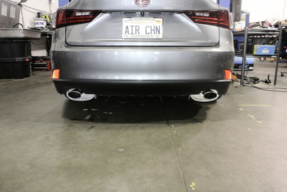 Lexus IS250 2014+ (2.5 V6) Axle Back Exhaust System (Burnt Roll Tip) by Megan Racing
