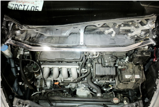 Honda Fit 2009-2014 Front Upper Race-Spec Strut Tower Bars by Megan Racing