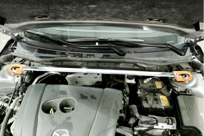 Mazda6 14+ / Mazda3 14-18 Front Upper Race-Spec Strut Tower Bars by Megan Racing