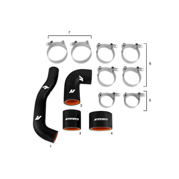 2004-2007 Subaru WRX & STi Mishimoto Black Silicone Intercooler Hoses