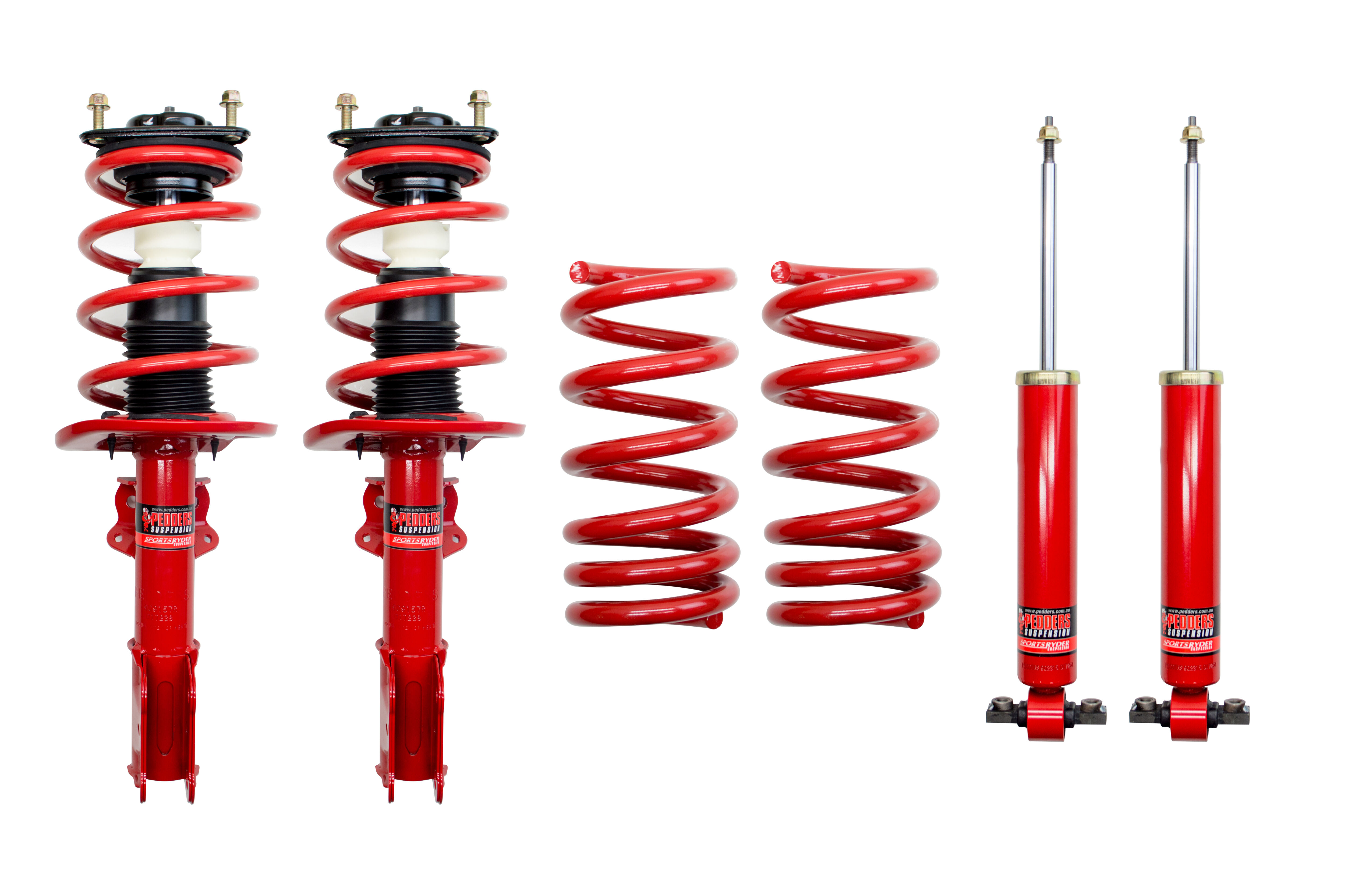 2015-2023 Ford Mustang GT 50 Years LTD ED Pedders Lowering Springs + Shock Absorber Kit Front and Rear 8PC - PED-803051
