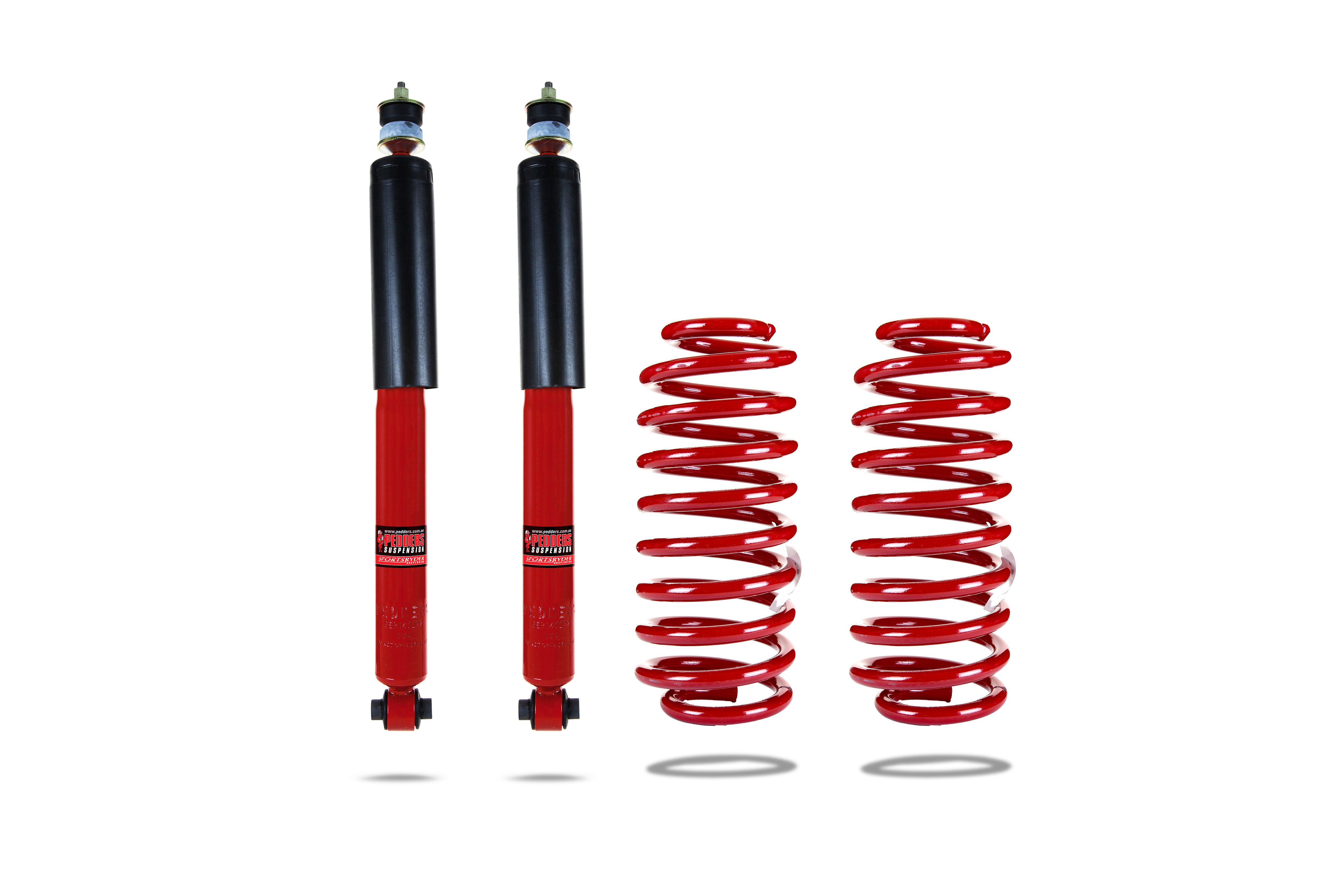2008-2009 Ford Mustang Bullitt/Shelby GT500KR Pedders Lowering Springs + Shock Absorber Kit Rear 4PC - PED-902222