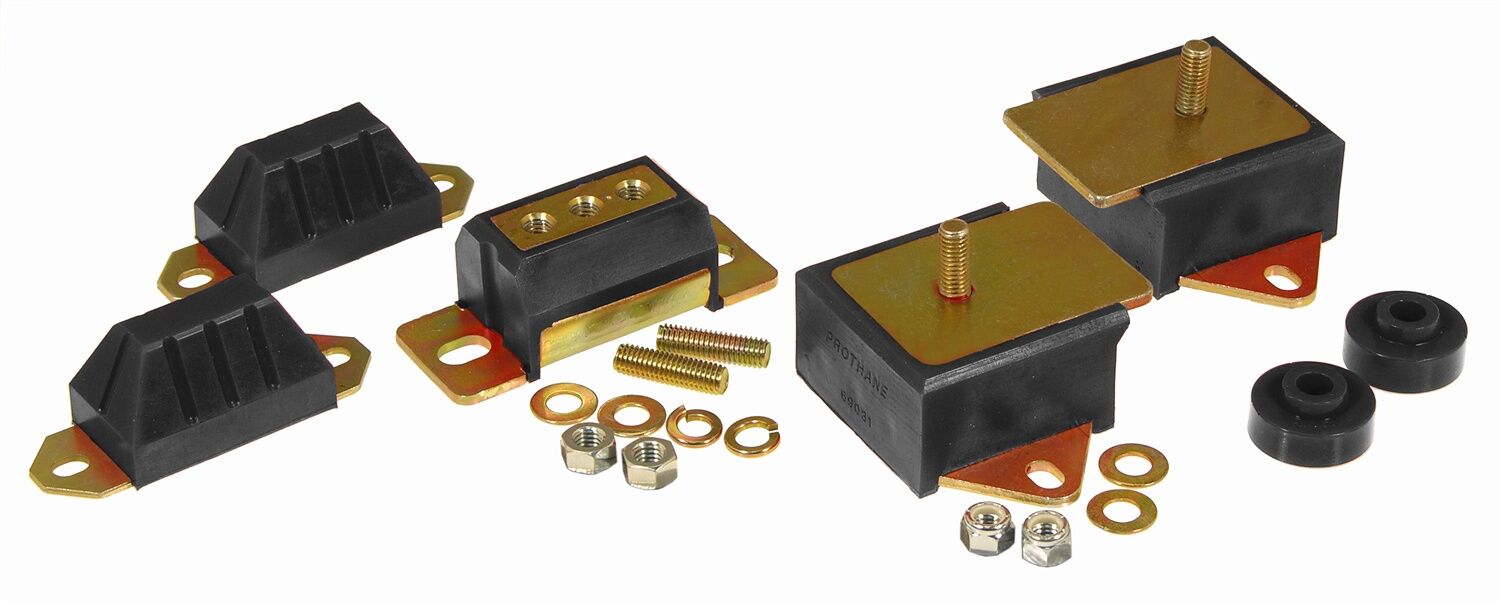 1976-1978 Jeep CJ7 3.8L Drive Train Kit Black Prothane - 1-1901-BL