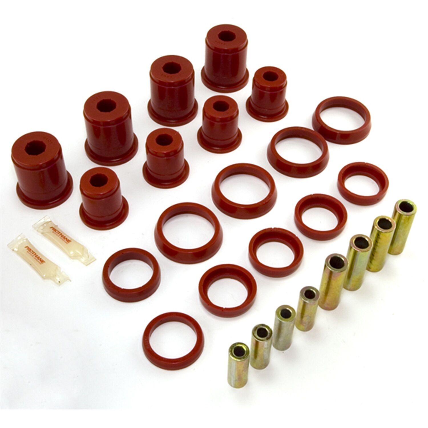 1999-2000 Jeep Wrangler Front Control Arm Bushing Kit Red Prothane - 1-204