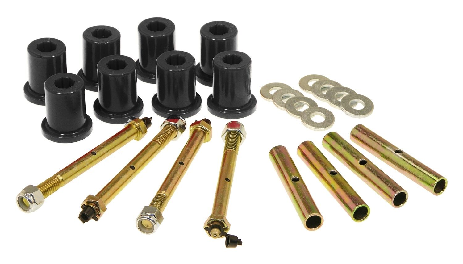 1976-1983 Jeep CJ5 Rear Greasable Spring/Shackle Bushing Kit Black Prothane - 1-815-BL