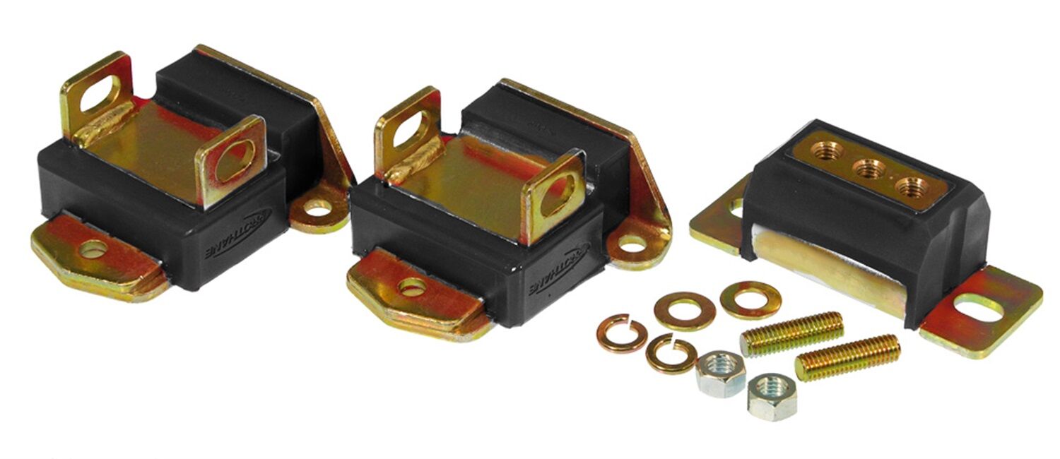 1975-1982 Chevy Corvette Motor/Transmission Mount Combo Black Prothane - 7-1901-BL