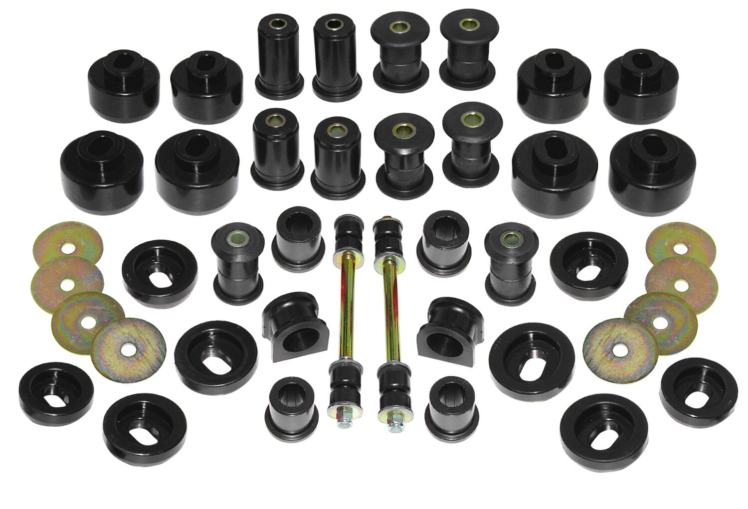 2003-2005 Chevy Silverado 1500 Base RWD Total Bushing Kit Black Prothane - 7-2042-BL