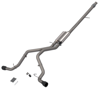 2014-2018 Chevrolet Silverado & GMC Sierra 1500 4.8/5.3L EC/SB, CC/SB Screamer Exhaust Cat Back Rear Split Exit Black Tips Quick Time Performance